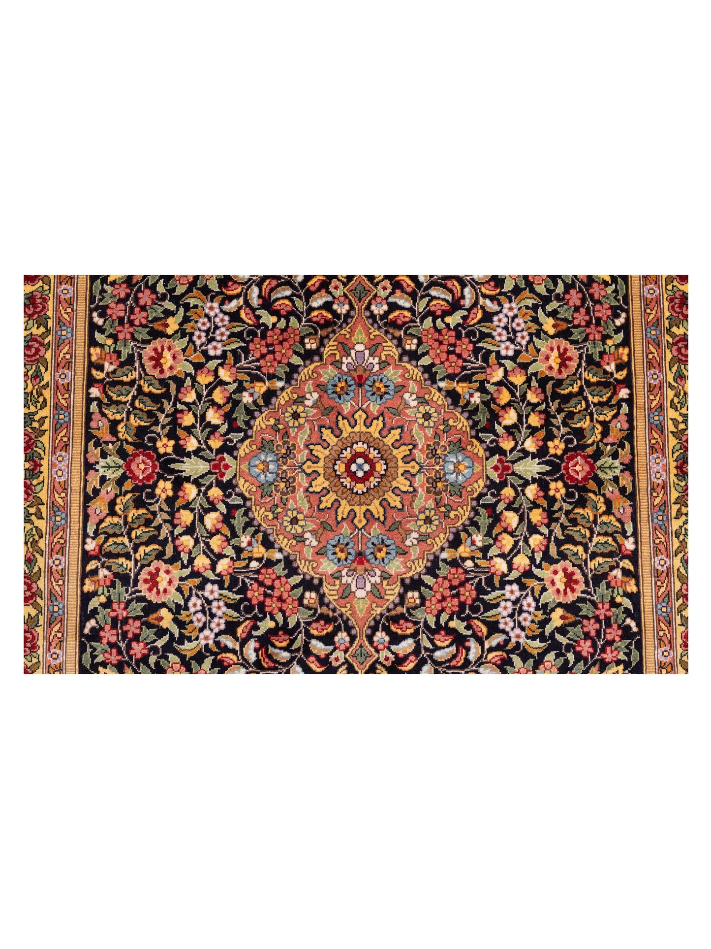 Pure Silk 122374 Black Gold 2.1x3.1 Hand Knotted Rug