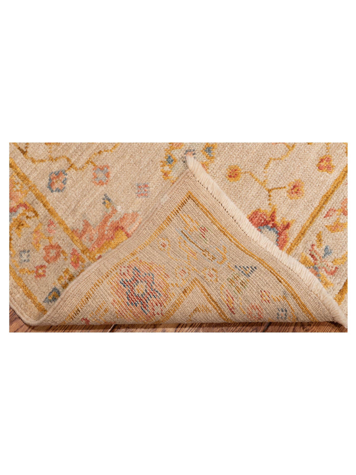 Angora Oushak 149608 Ivory Silver 2.6x13.9 Hand Knotted Rug
