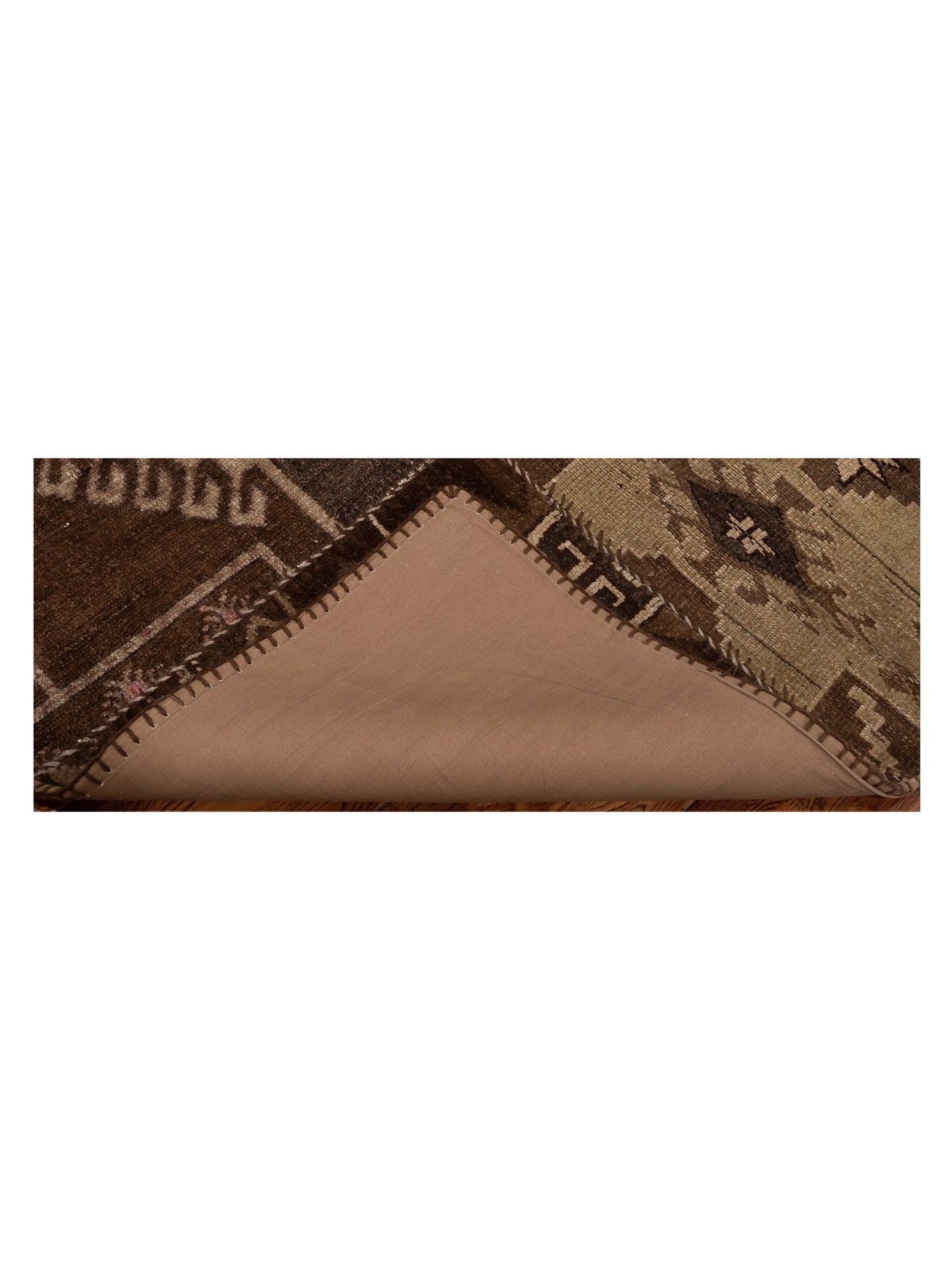 Turkish Vestige Patchwork 108895 Dark Brown 9.10x11.5 Hand Knotted Rug