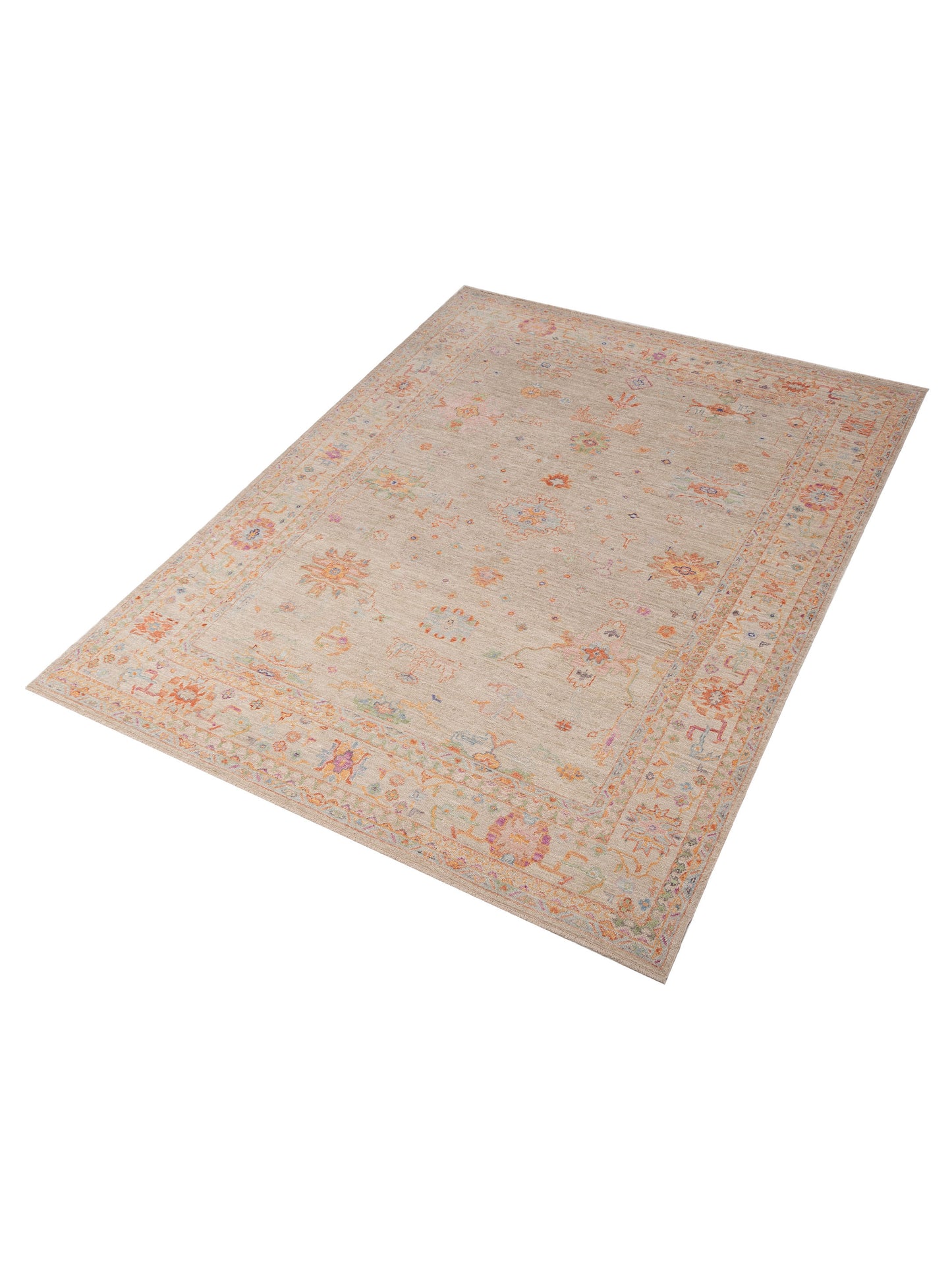 Angora Oushak 152422 Beige Beige 9.1x11.9 Hand Knotted Rug