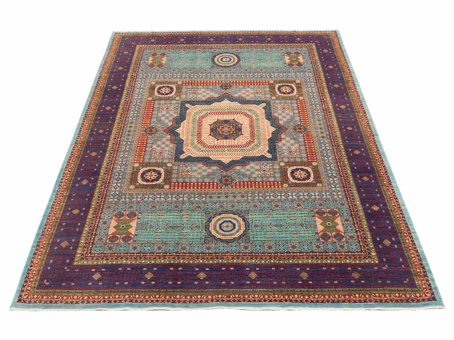 Artisan Mamluk 154620 Blue Charcoal 9.1x12.5 Hand Knotted Rug