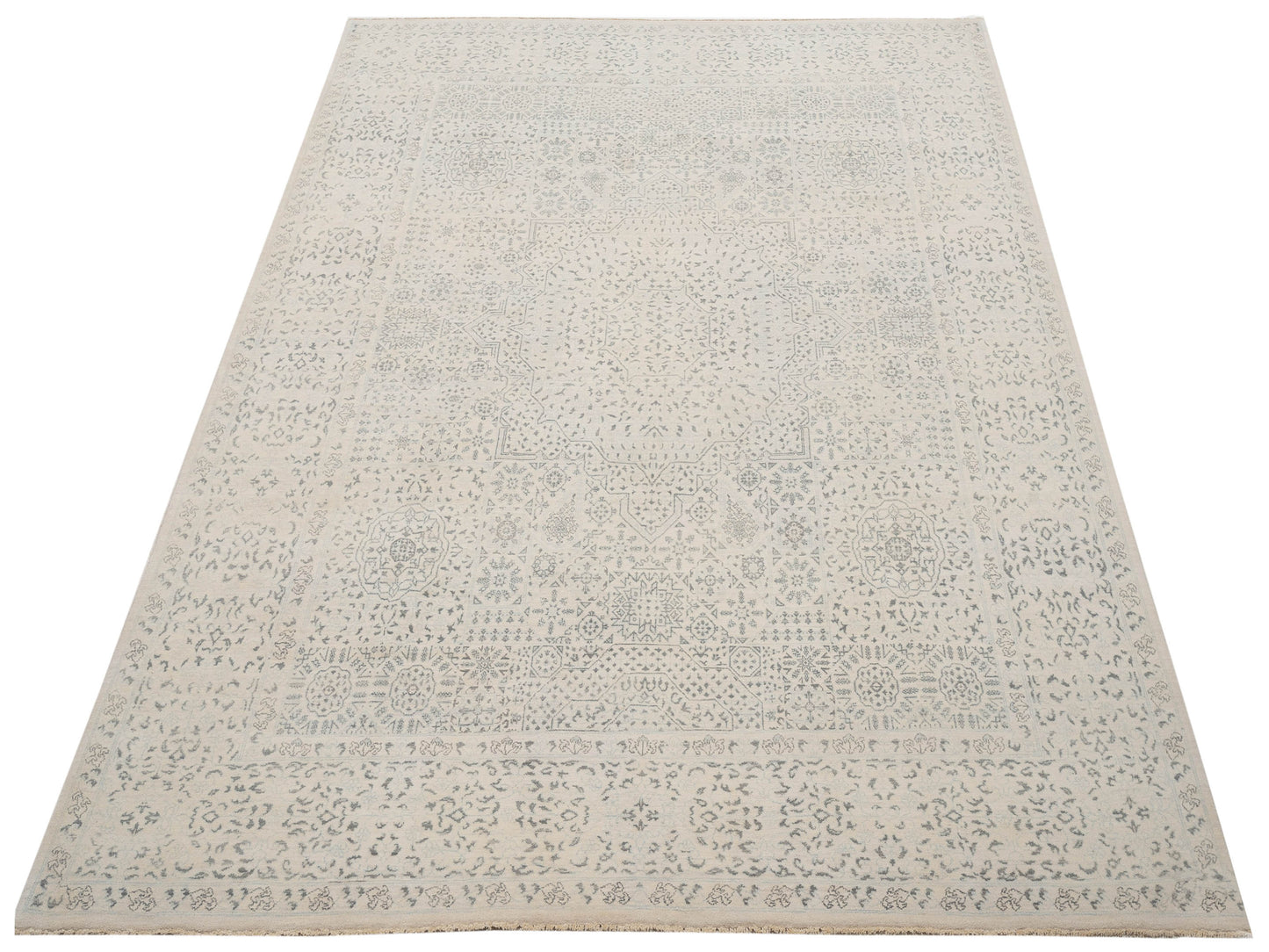 Artisan Mamluk 125096 Ivory Gray 8x9.10 Hand Knotted Rug