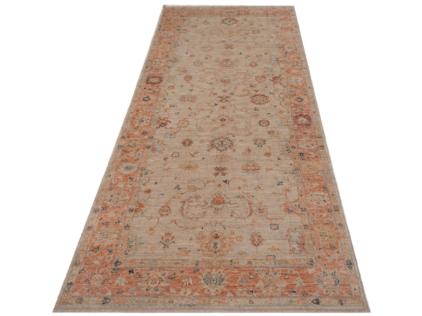 Angora Oushak 149523 Ivory Rust 6.2x13.4 Hand Knotted Rug