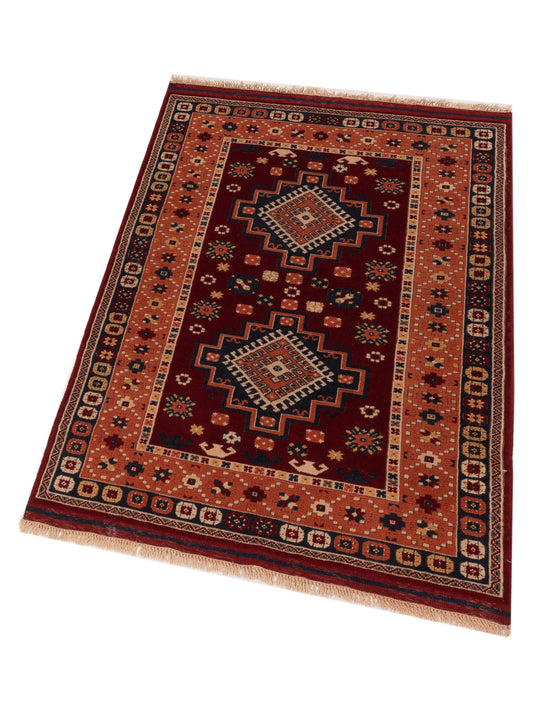 Turkish Shirwan 129687 Red Orange 3.11x5.7 Hand Knotted Rug