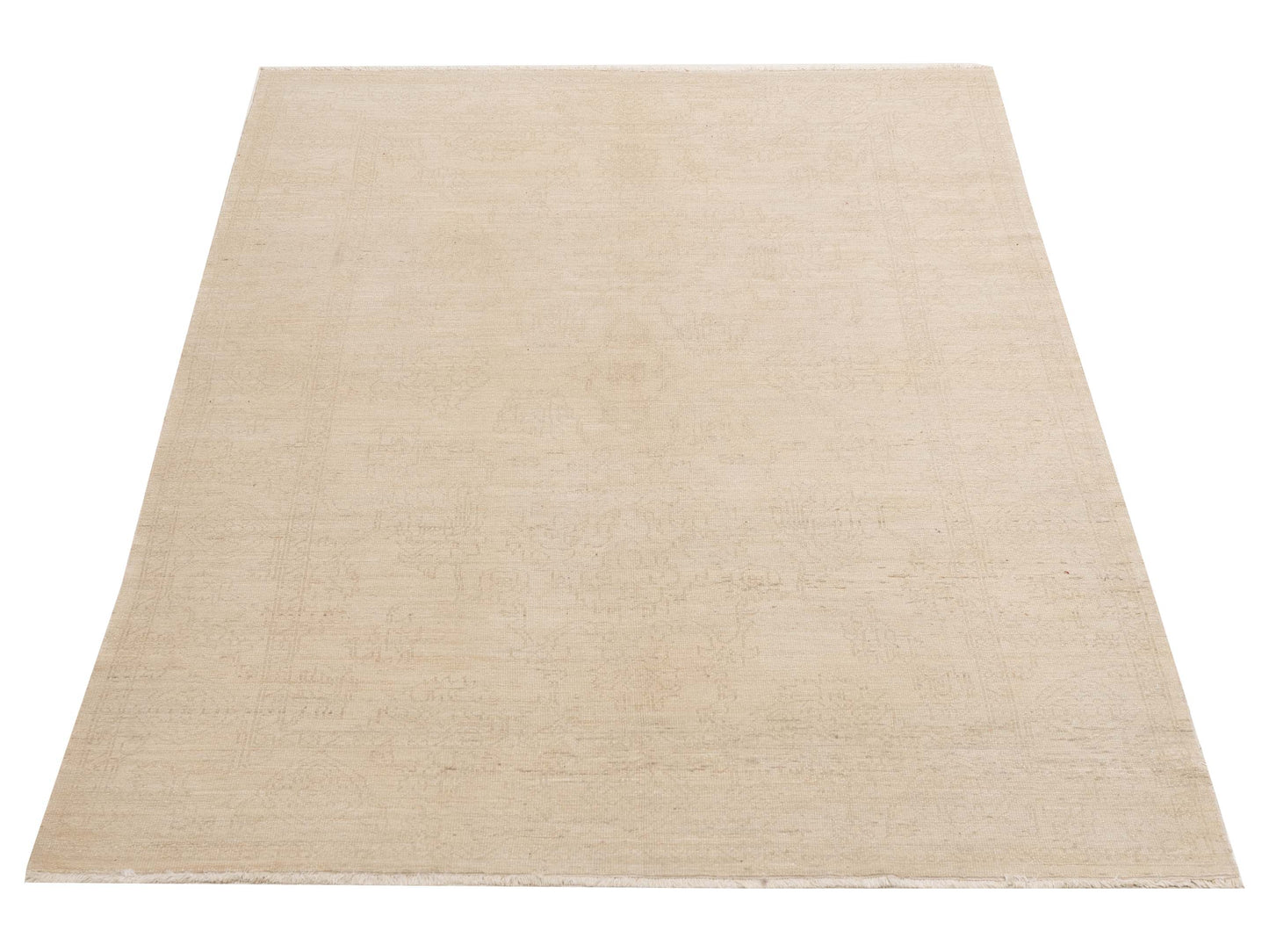 Defne Jade Ivory Dark Brown 6.3x9 Hand Knotted Rug
