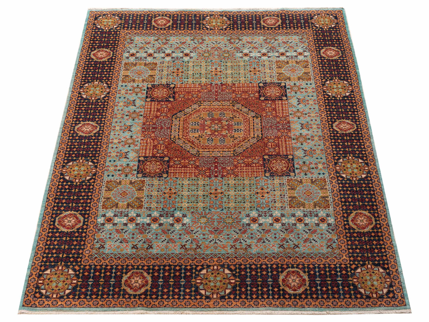 Artisan Mamluk 154617 Blue Black 5.9x8 Hand Knotted Rug