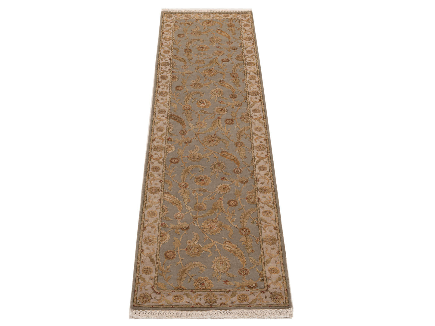 Imperial Silk 151683 Ice Blue Ivory 2.7x10 Hand Knotted Rug