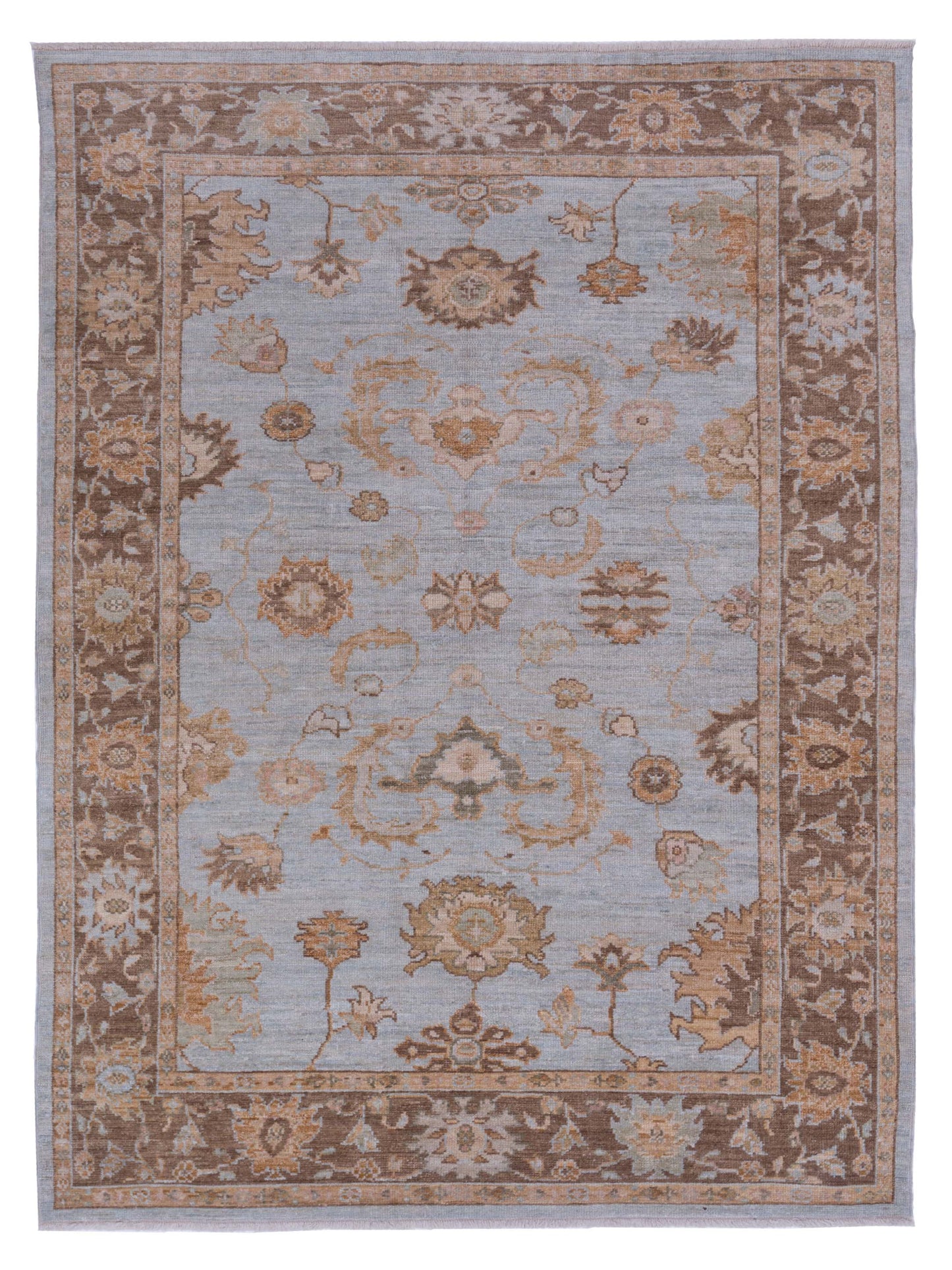 Anadol Angora Oushak  Ice Blue Brown Traditional