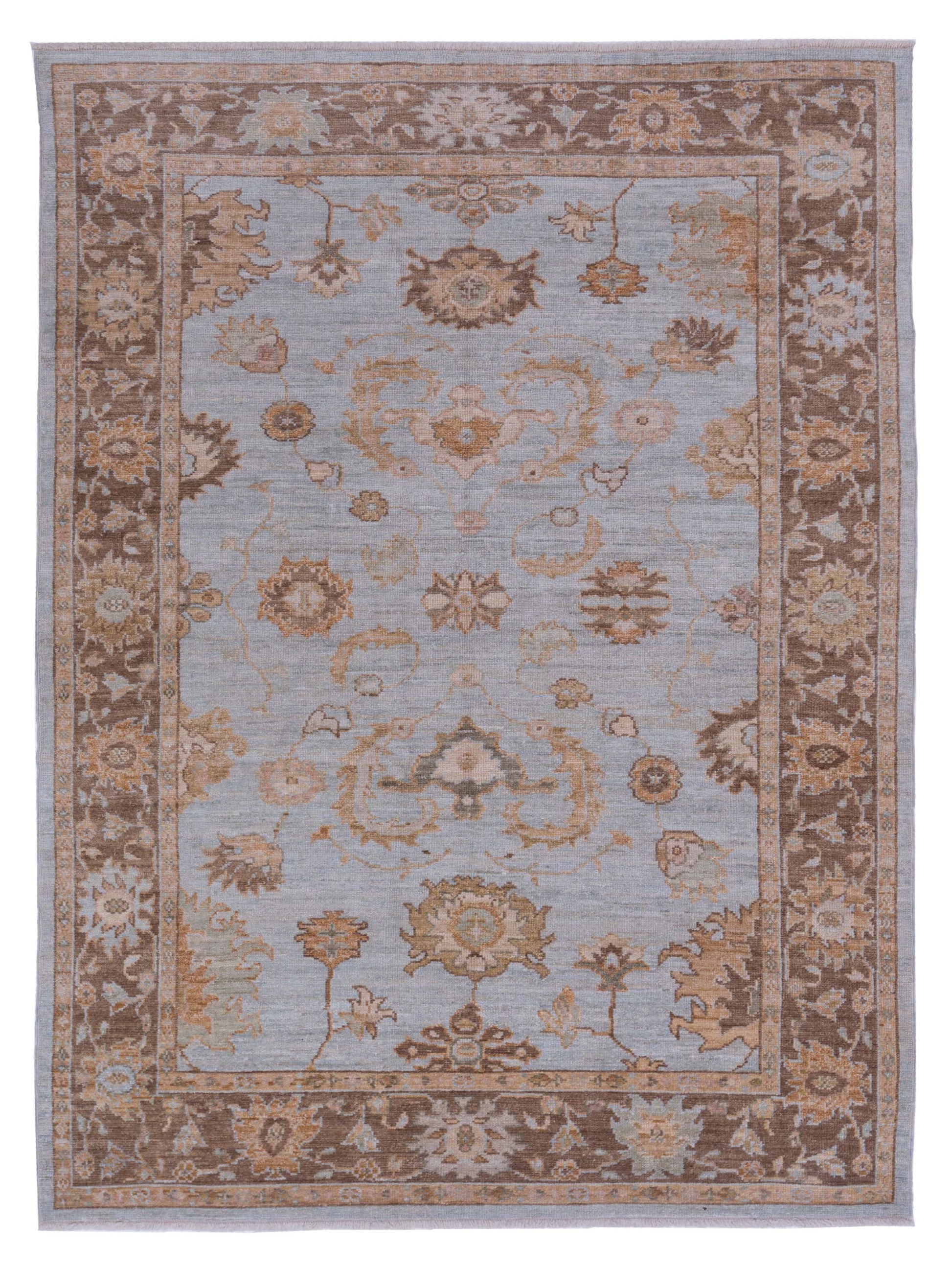 Anadol Angora Oushak  Ice Blue Brown Traditional