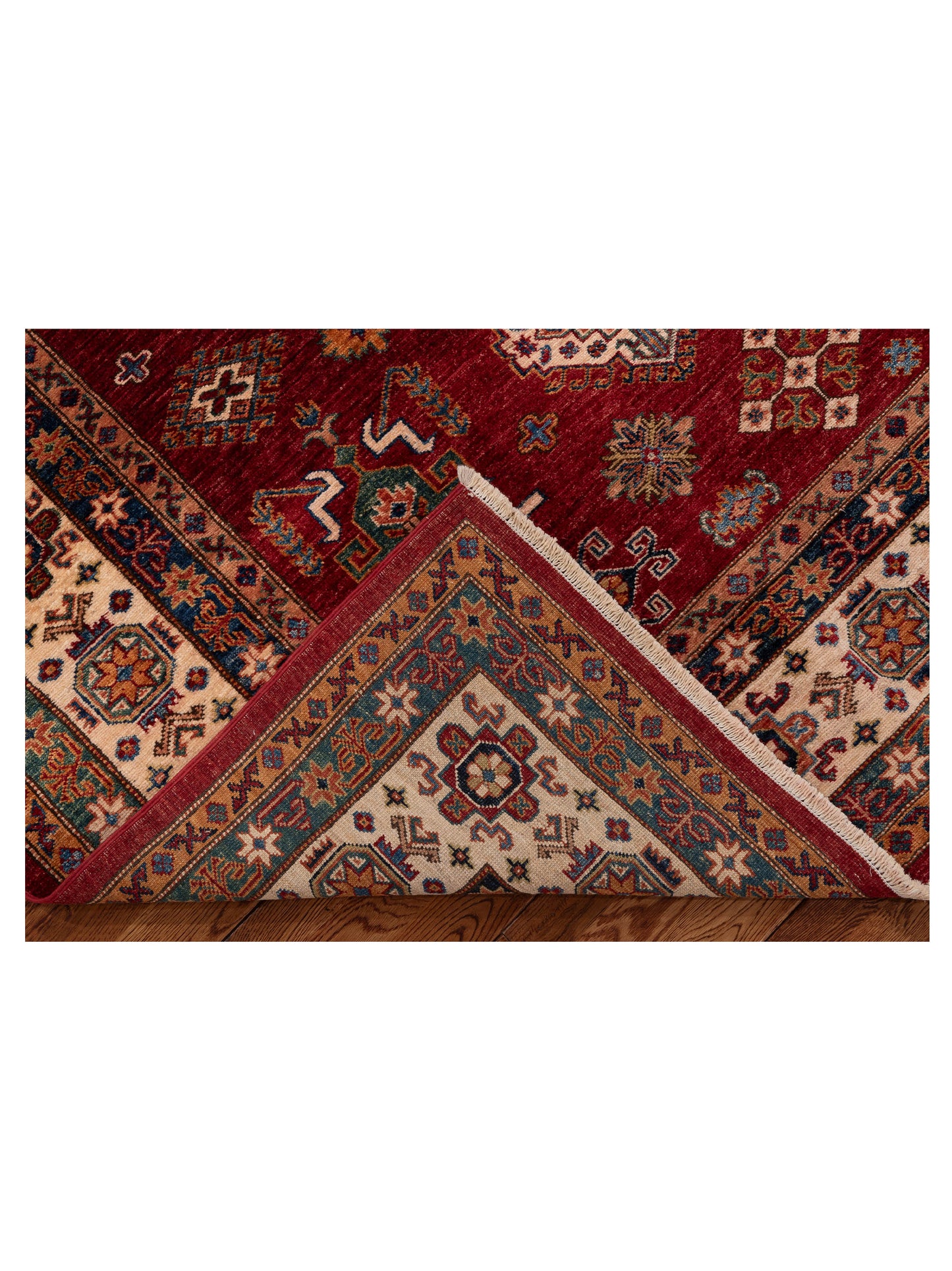 Kazak 151994 Red Ivory 8.1x9.10 Hand Knotted Rug