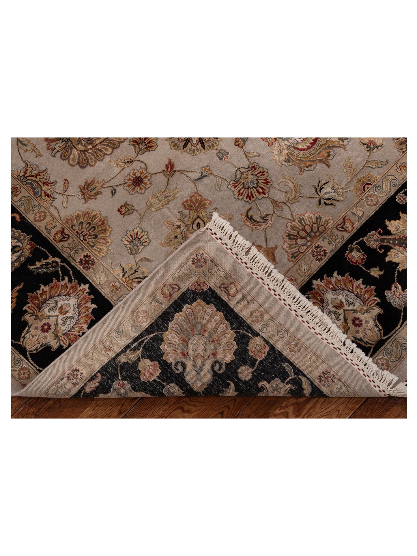 Imperial Silk 118954 Beige Black 8.2x10.1 Hand Knotted Rug