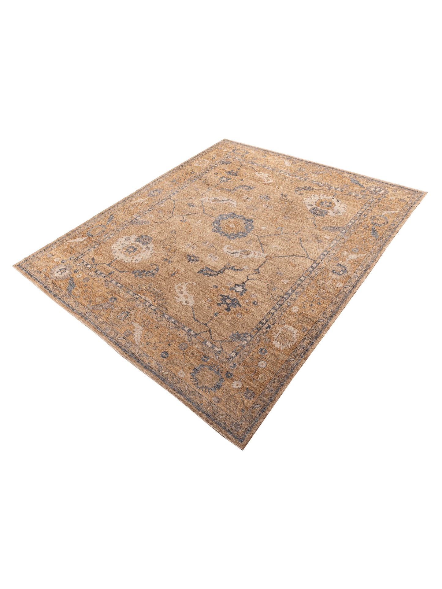 Angora Oushak 156112 Gold Gold 12x14.7 Hand Knotted Rug