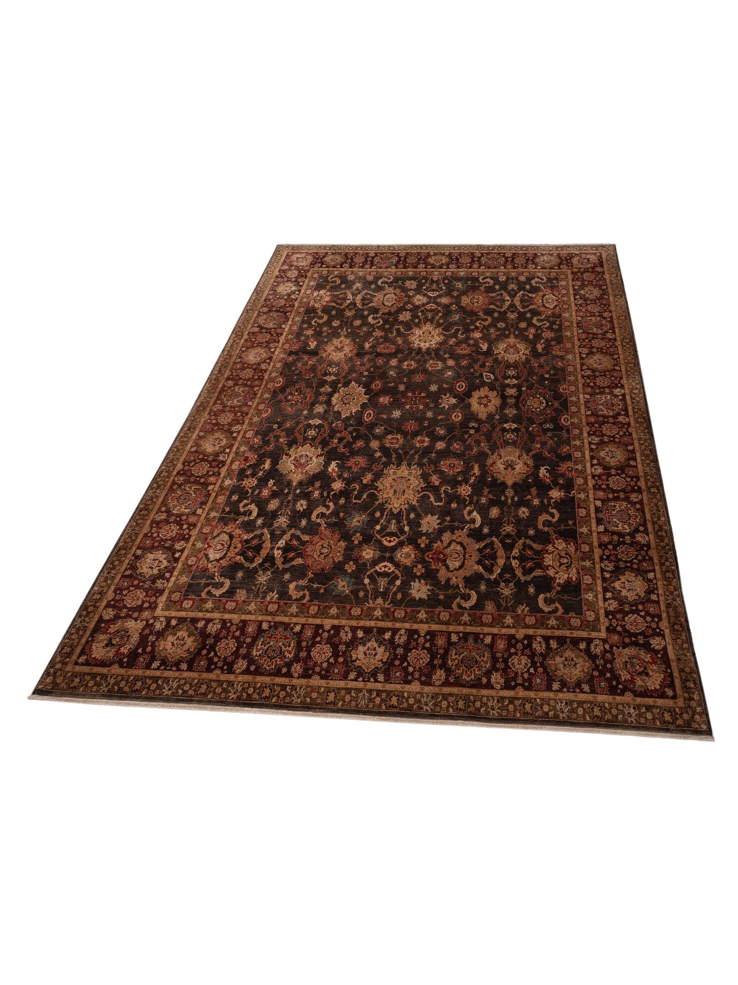 Firuze Lidya Charcoal Plum 11.6x15.3 Hand Knotted Rug