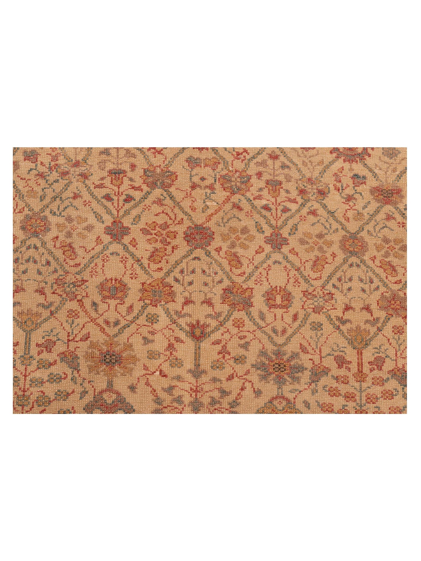 Antique Loom 147469 Ivory Pink 6.7x9.4 Hand Knotted Rug
