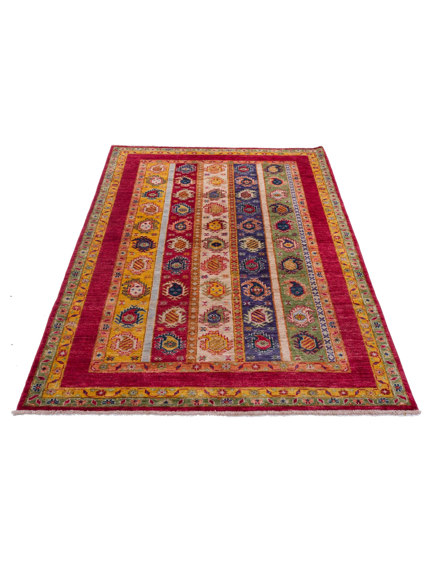 Shawl 119973 Multi 4.2x5.8 Hand Knotted Rug