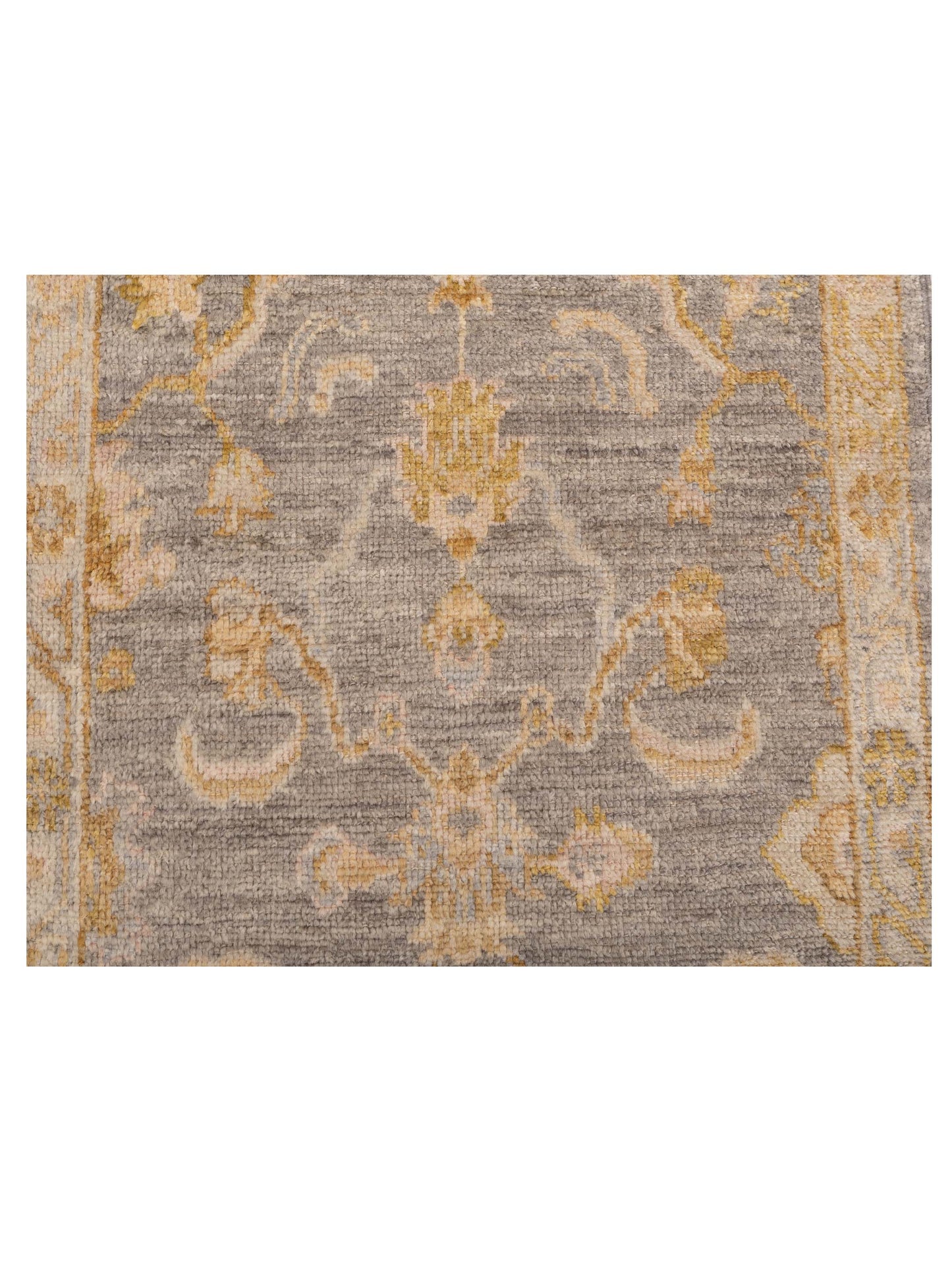 Angora Oushak 150407 Gray Ivory 2.8x6.5 Hand Knotted Rug