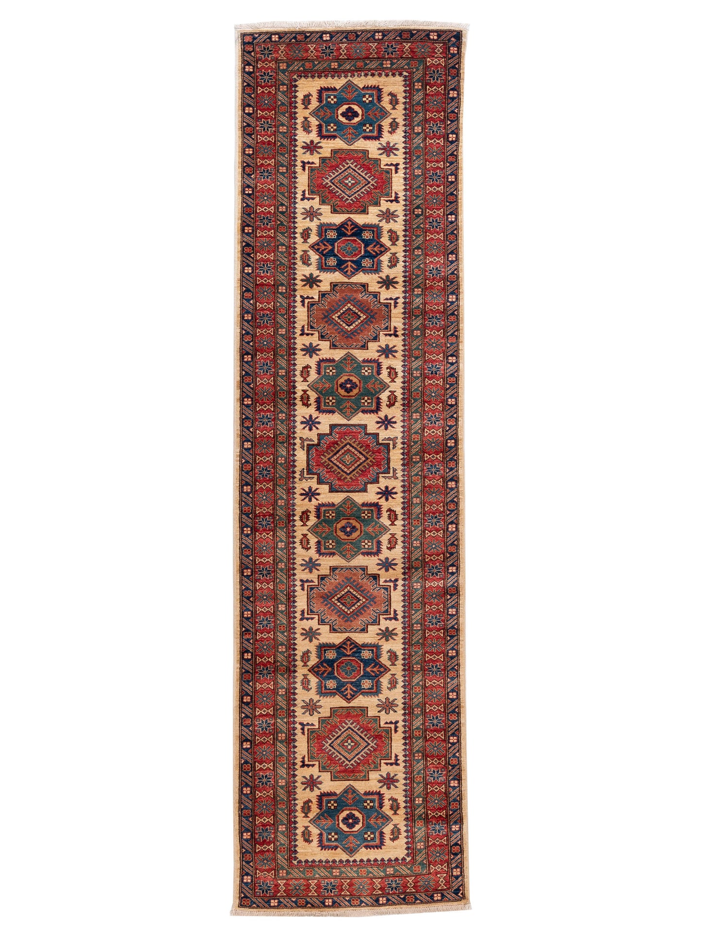 Nomad Kazak  Beige Red Tribal