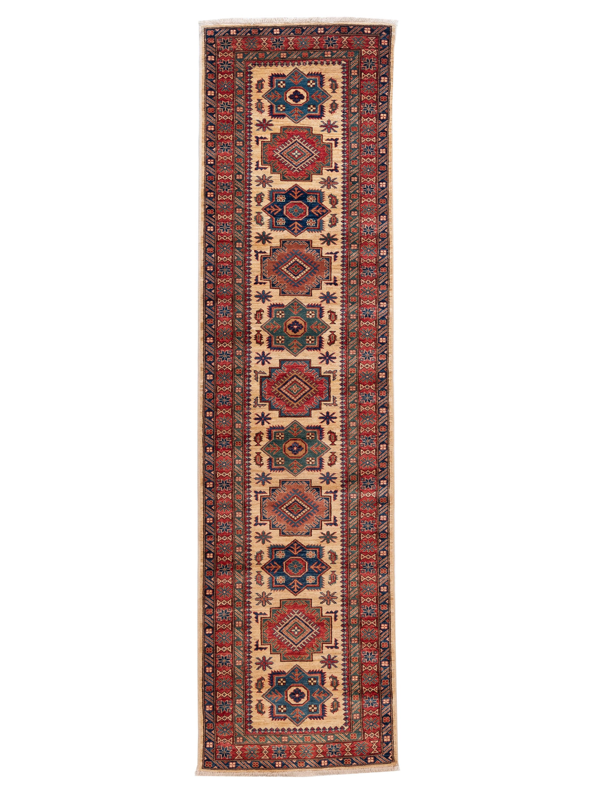 Nomad Kazak  Beige Red Tribal