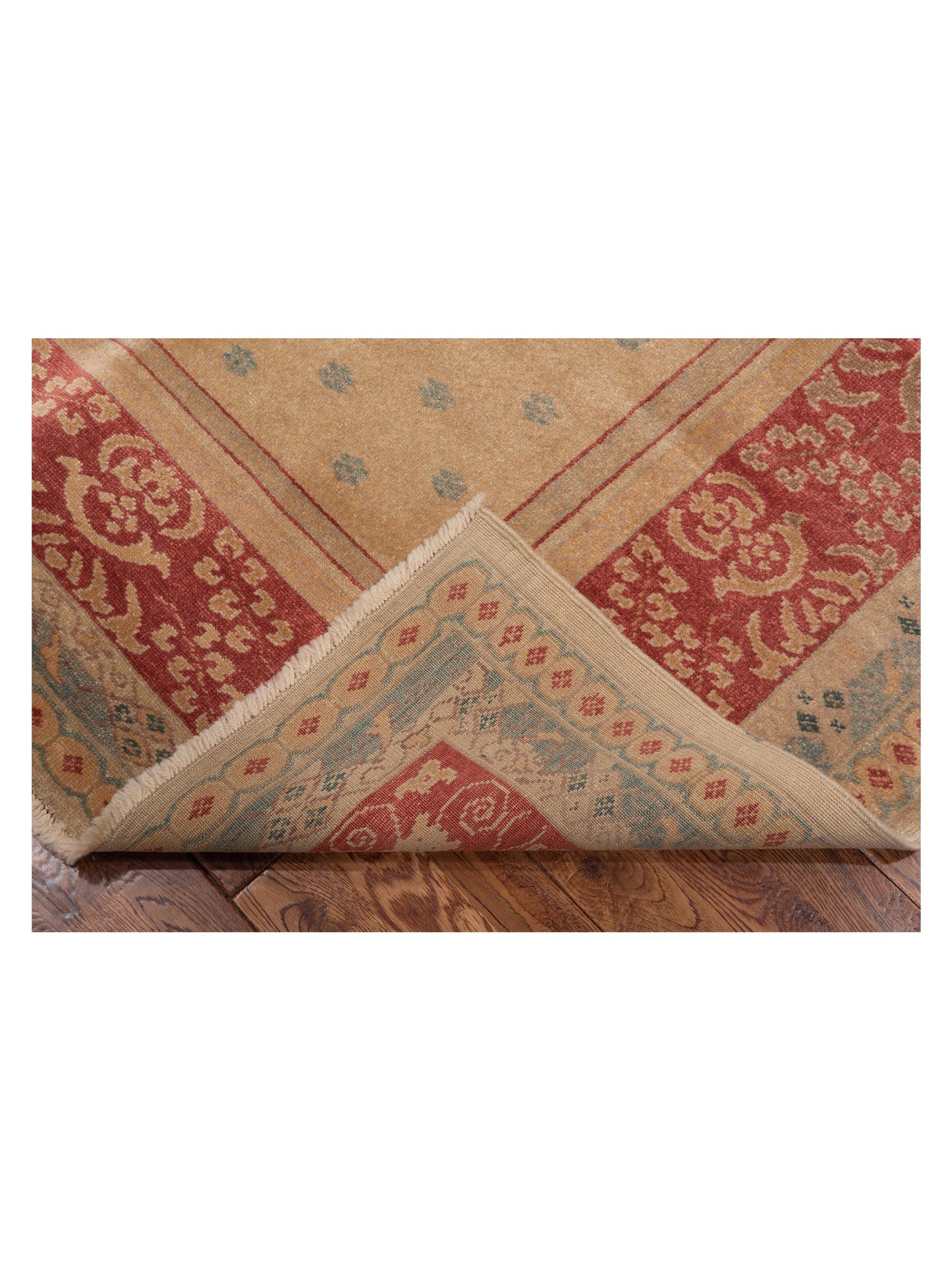 Antique Loom 120660 Cream Red 6.8x8.3 Hand Knotted Rug