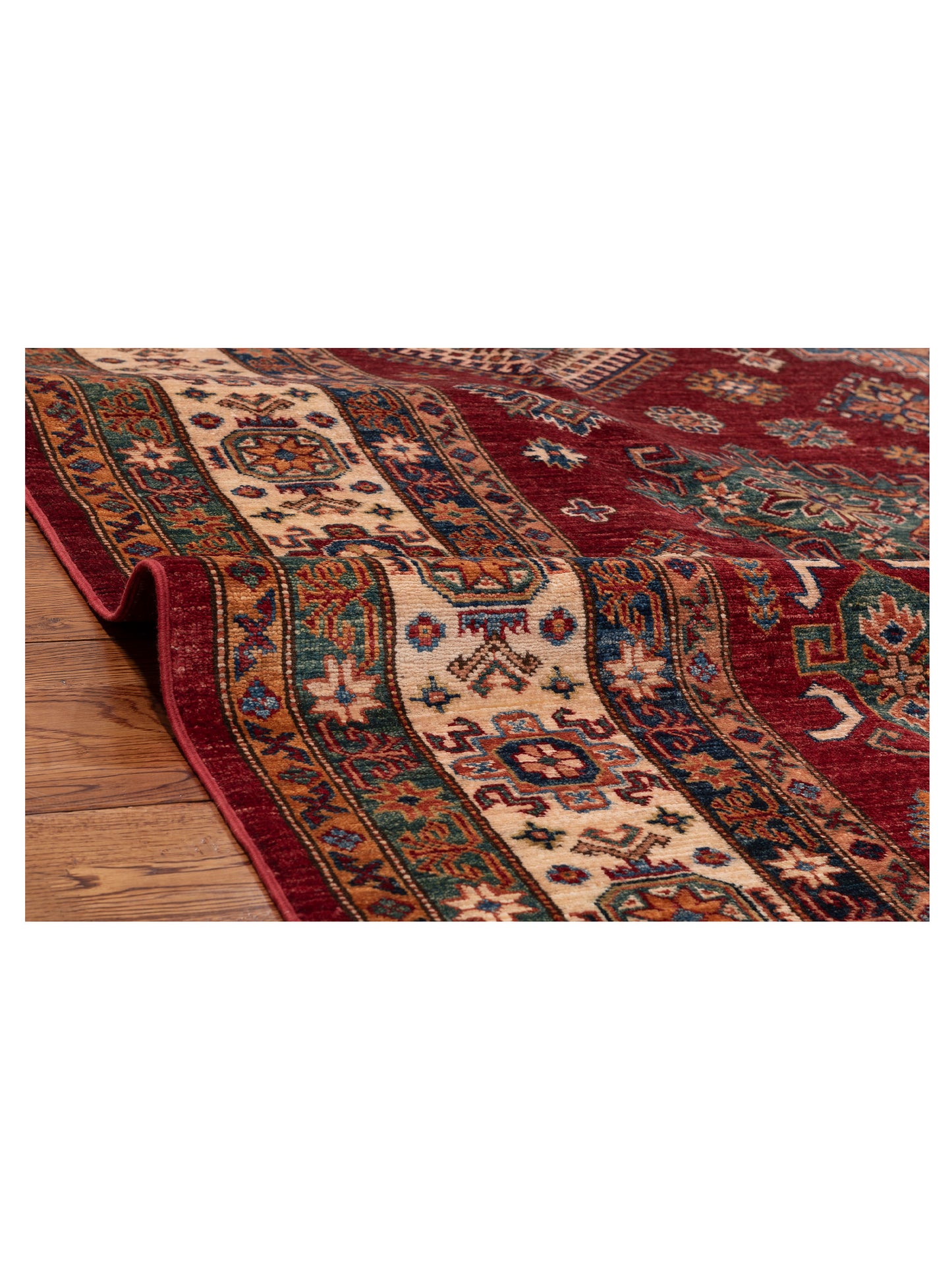 Kazak 151994 Red Ivory 8.1x9.10 Hand Knotted Rug