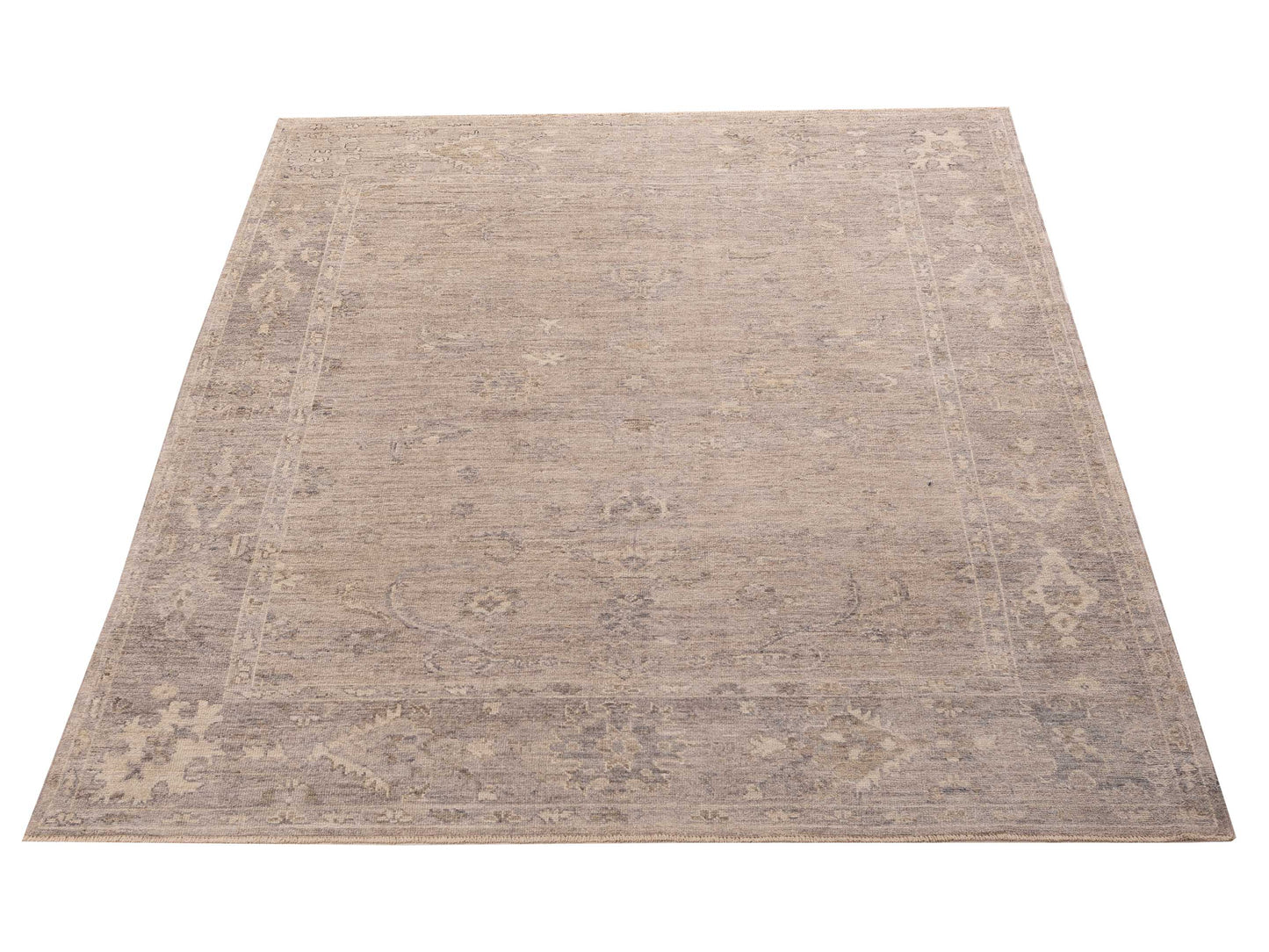 Angora Oushak 156197 Gray Gray 8.1x9.7 Hand Knotted Rug