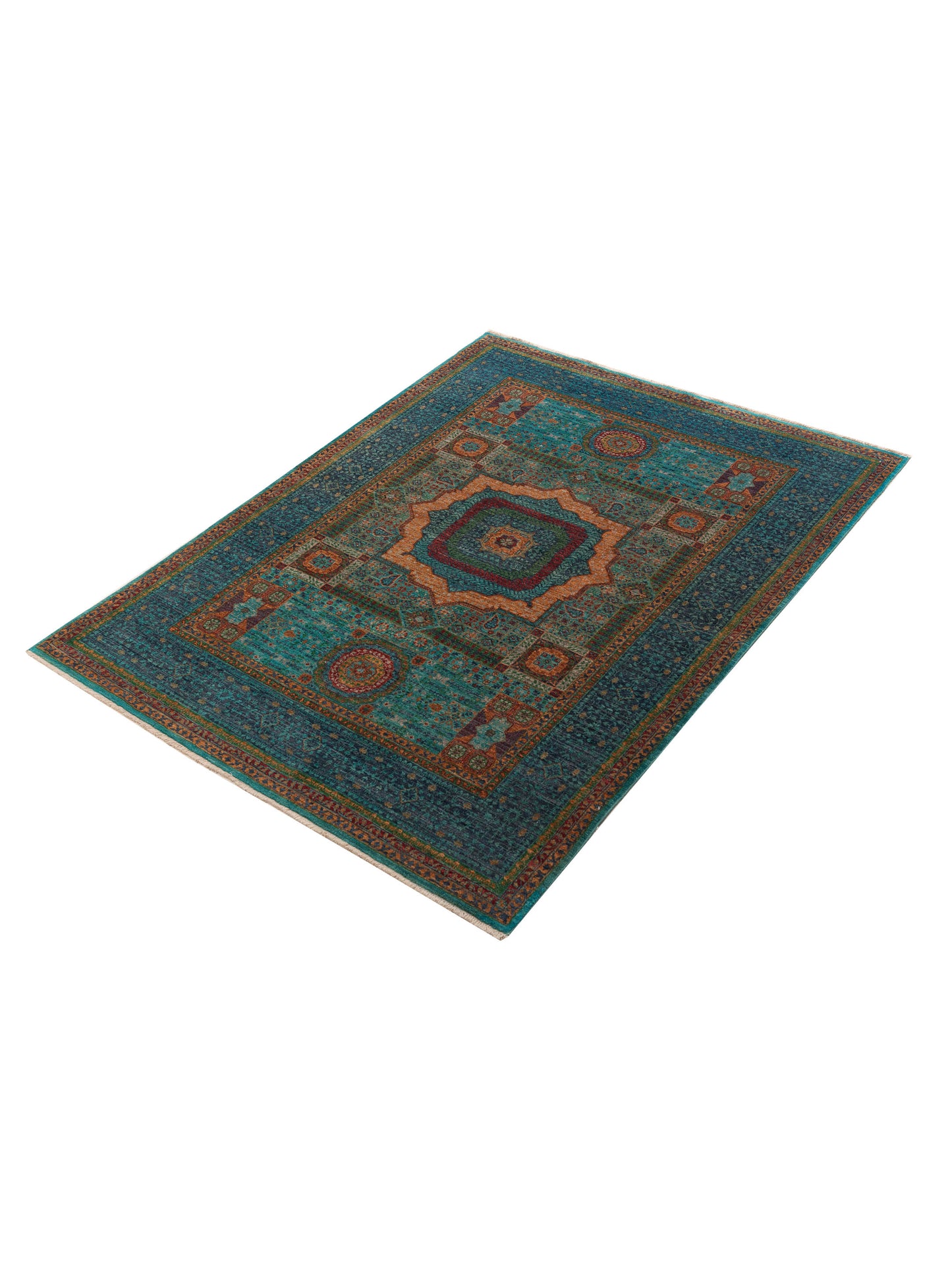 Artisan Mamluk 154787 Blue Blue 5.10x7.8 Hand Knotted Rug