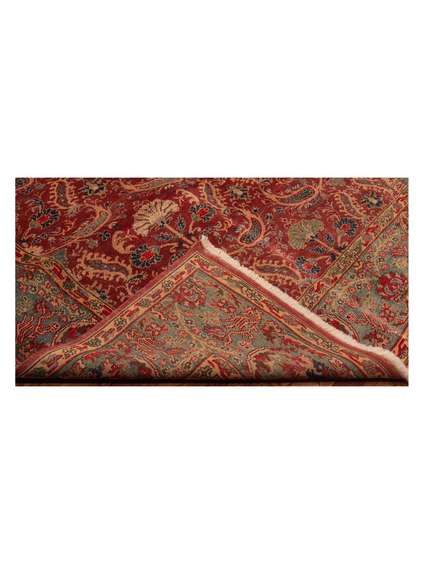 Antique Loom 147347 Red Blue 6.8x6.9 Hand Knotted Rug
