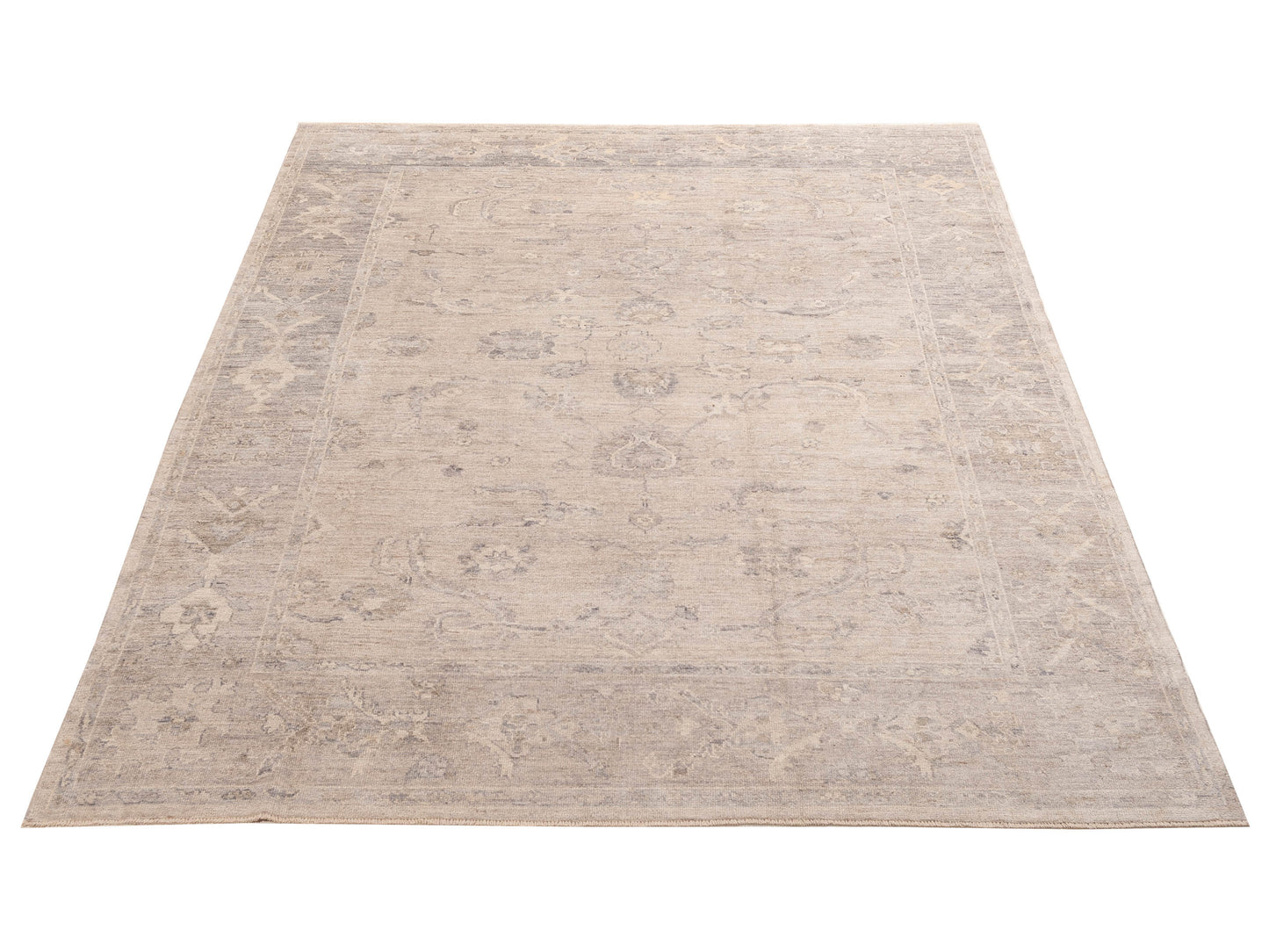 Angora Oushak 156229 Gray Gray 9x11.2 Hand Knotted Rug