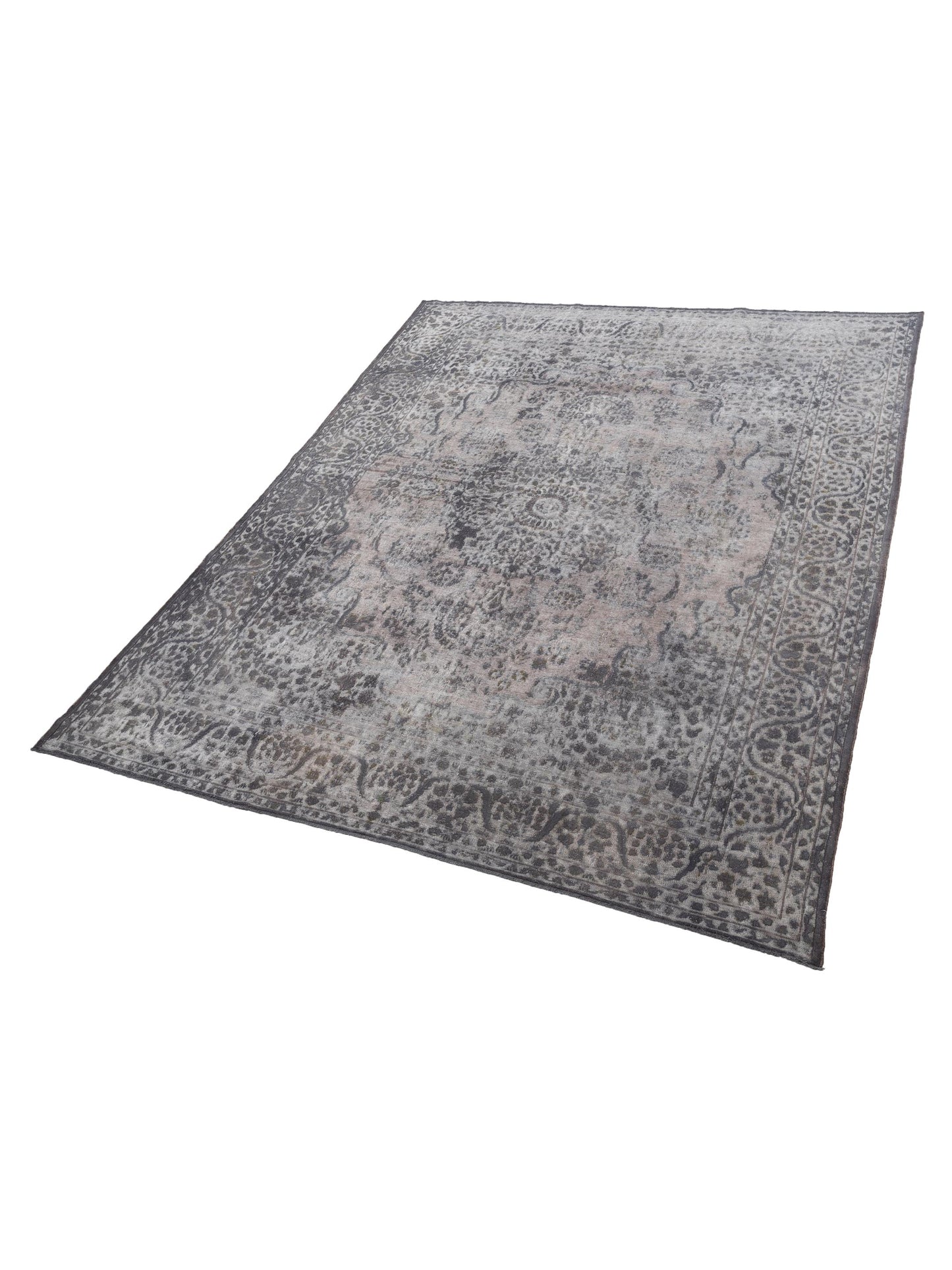 Vintage 130369 Gray 10.2x12.11 Hand Knotted Rug