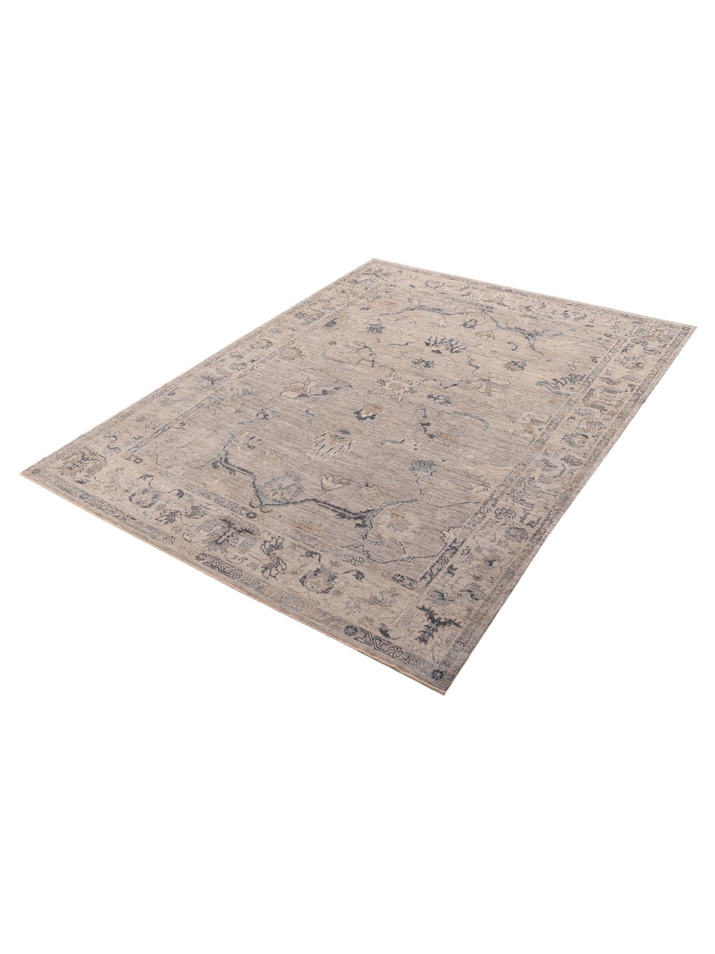 Angora Oushak 156156 Gray Silver 9.1x11.11 Hand Knotted Rug