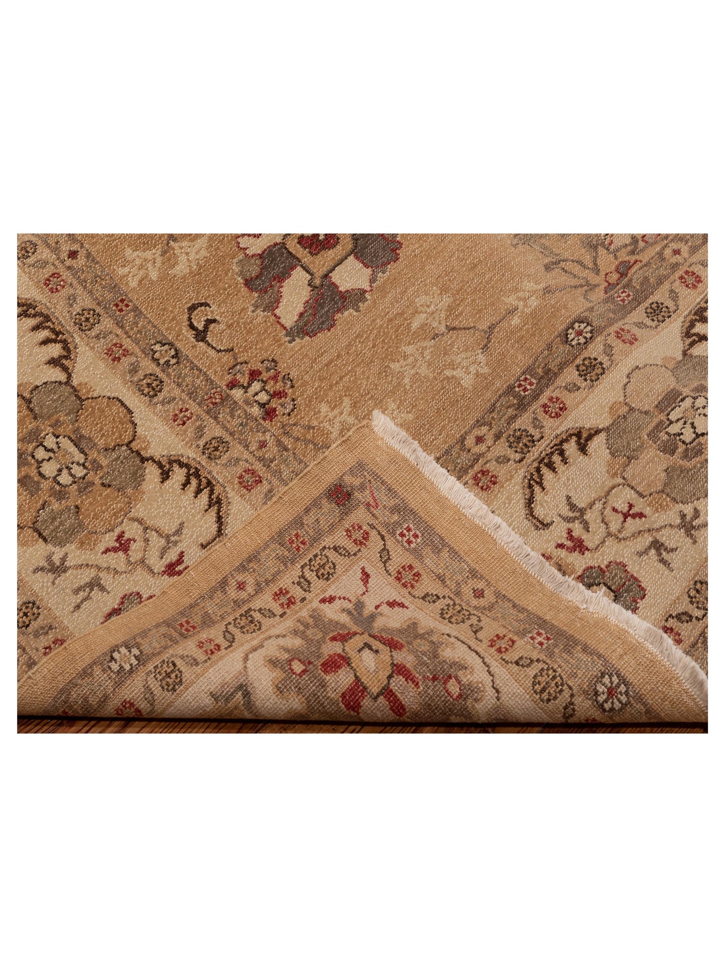 Turkish Elvan 79229 Gold Ivory 9.2x11.1 Hand Knotted Rug