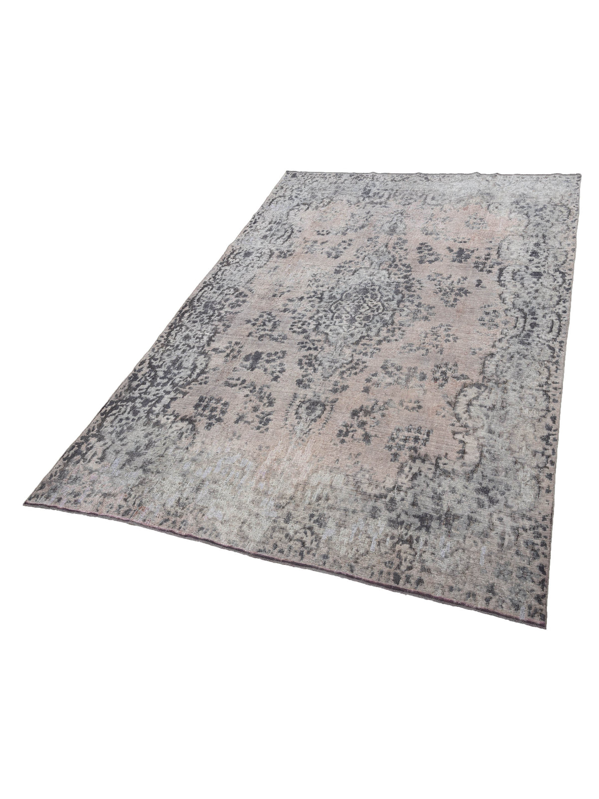 Vintage 130356 Gray 9.10x13.9 Hand Knotted Rug