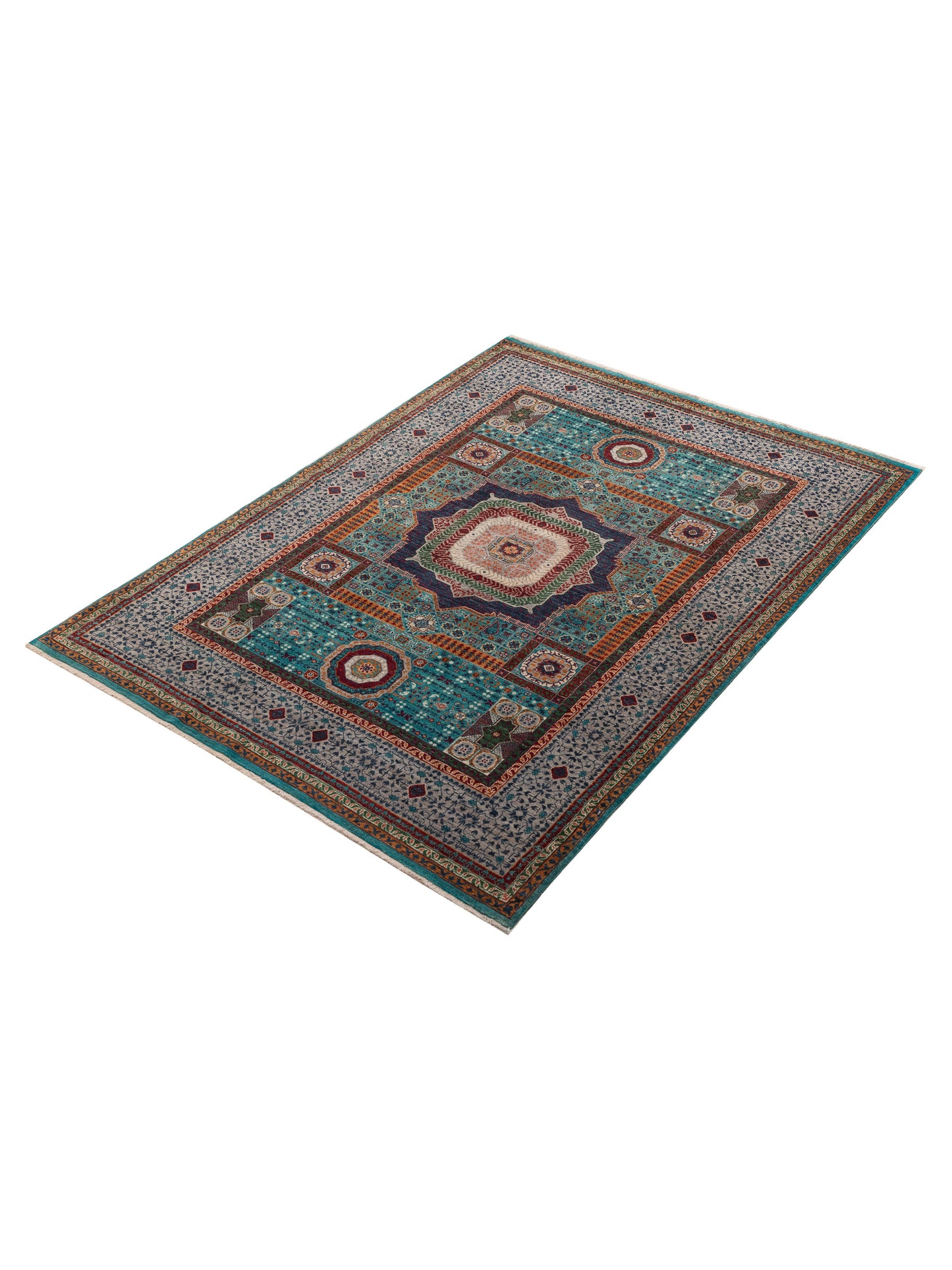 Artisan Mamluk 154631 Blue Gray 5.9x7.9 Hand Knotted Rug
