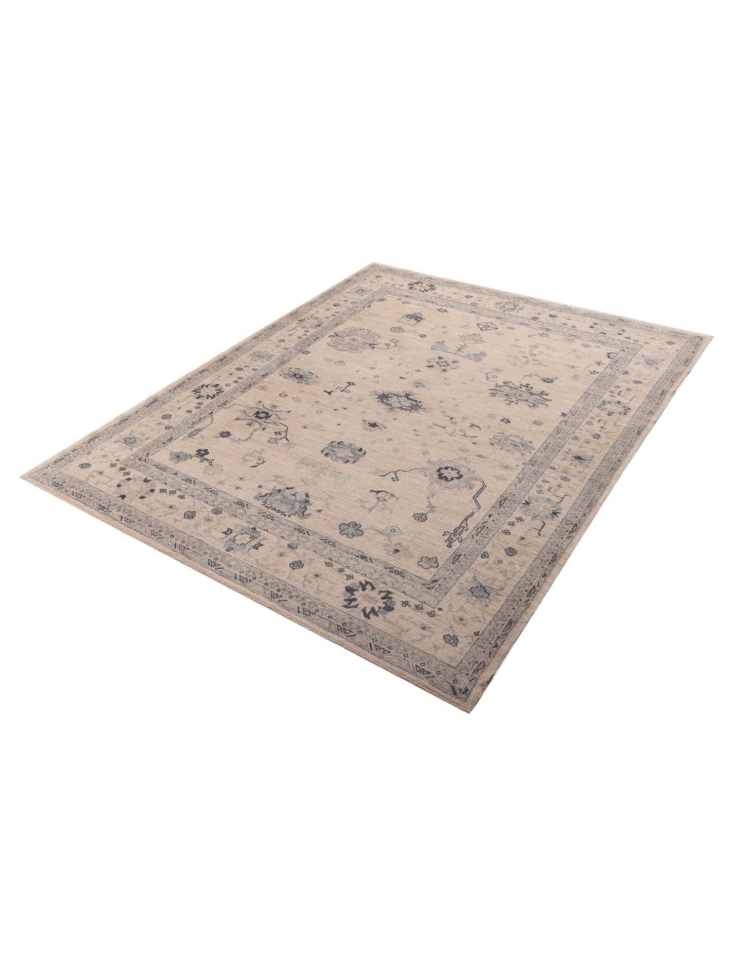 Angora Oushak 156069 Ivory Ivory 9.2x11.6 Hand Knotted Rug