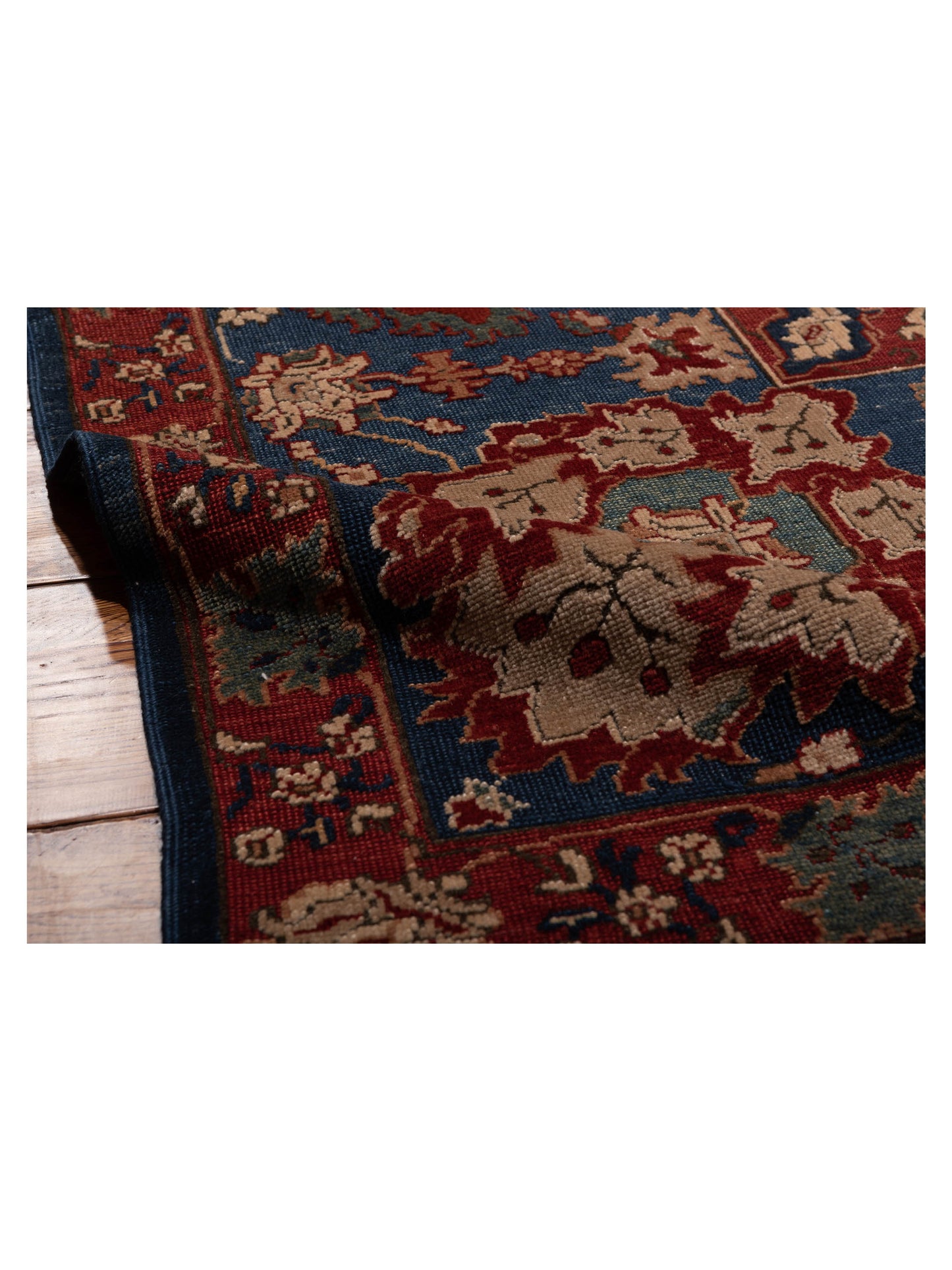 Antique Loom 107945 Burgundy Navy 12.11x18.9 Hand Knotted Rug