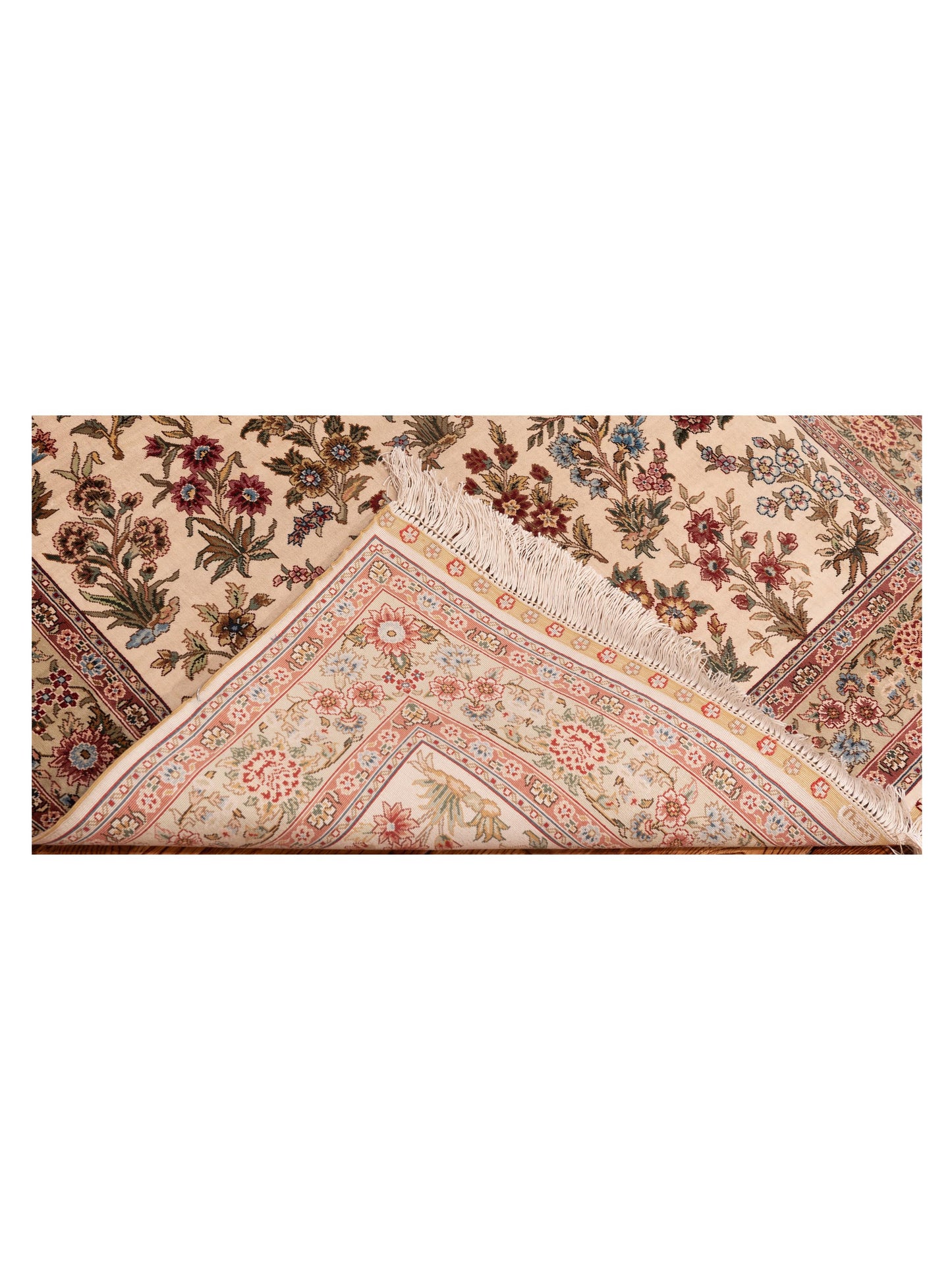Pure Silk 125284 Ivory Green 3.1x4.7 Hand Knotted Rug