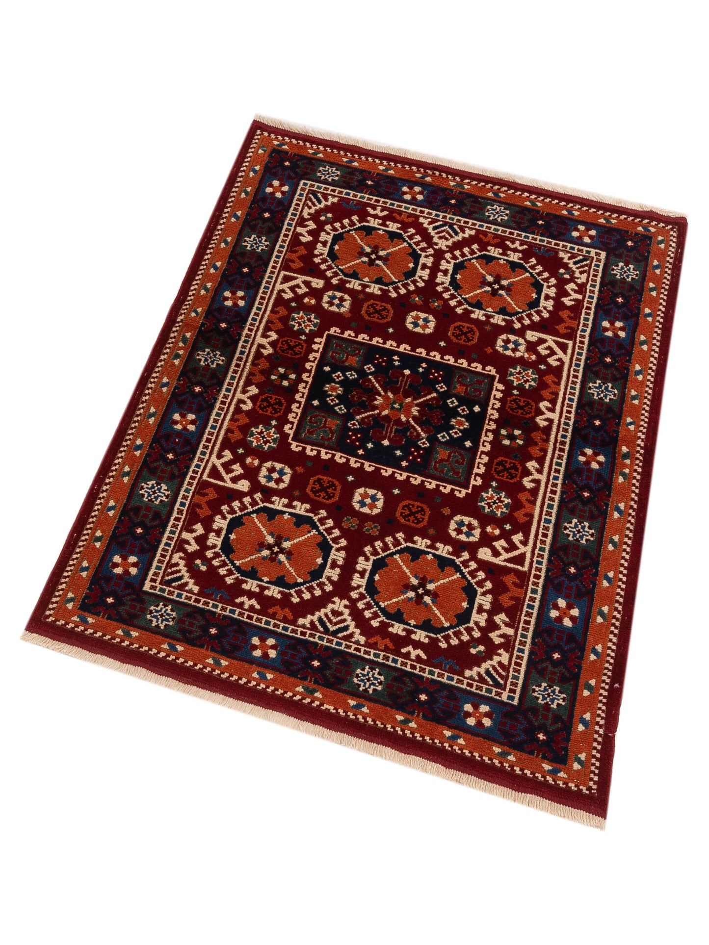 Turkish Shirwan 145241 Red Orange 4.2x5.7 Hand Knotted Rug