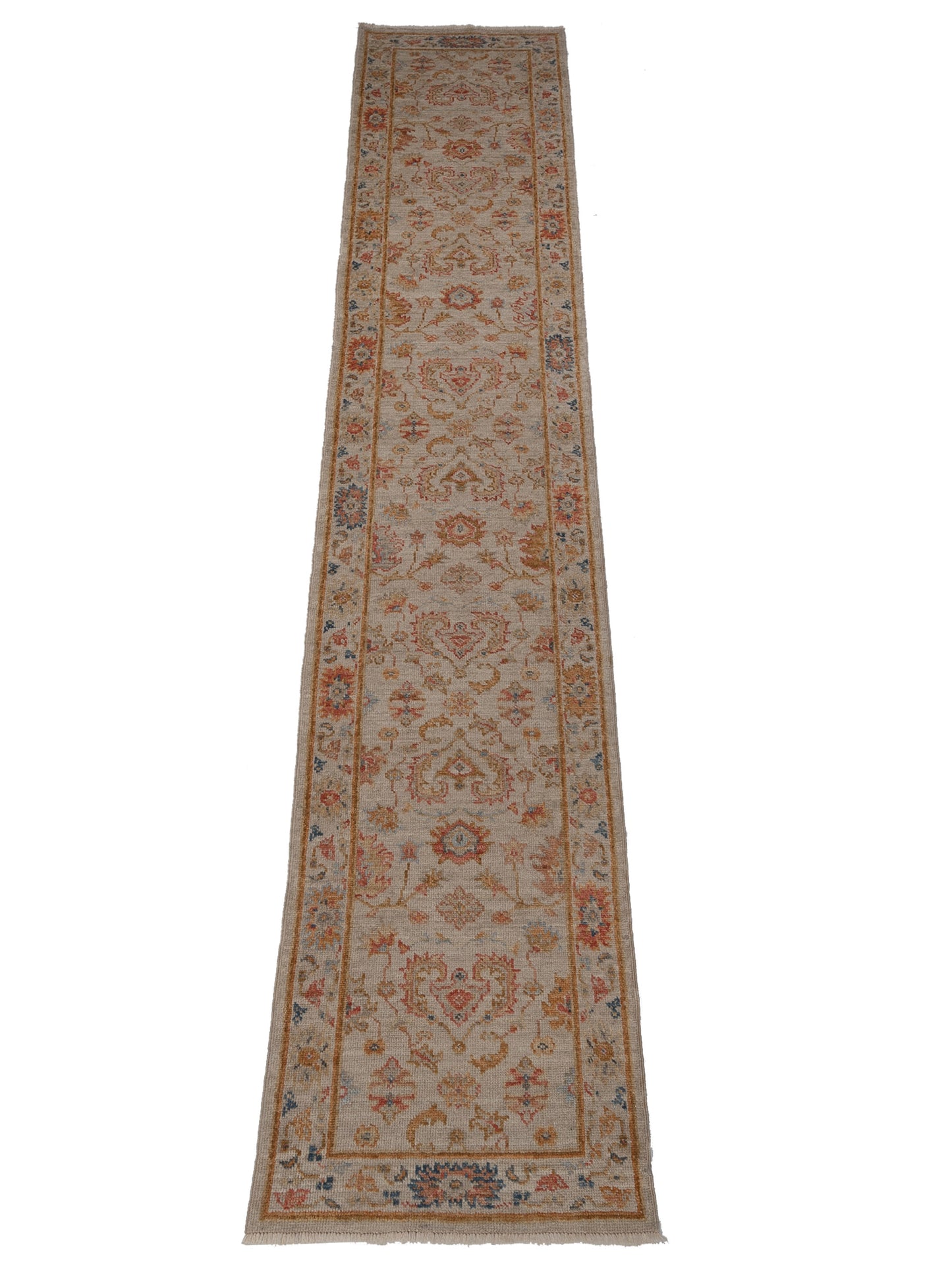 Angora Oushak 148110 Ivory Ivory 2.6x13.10 Hand Knotted Rug