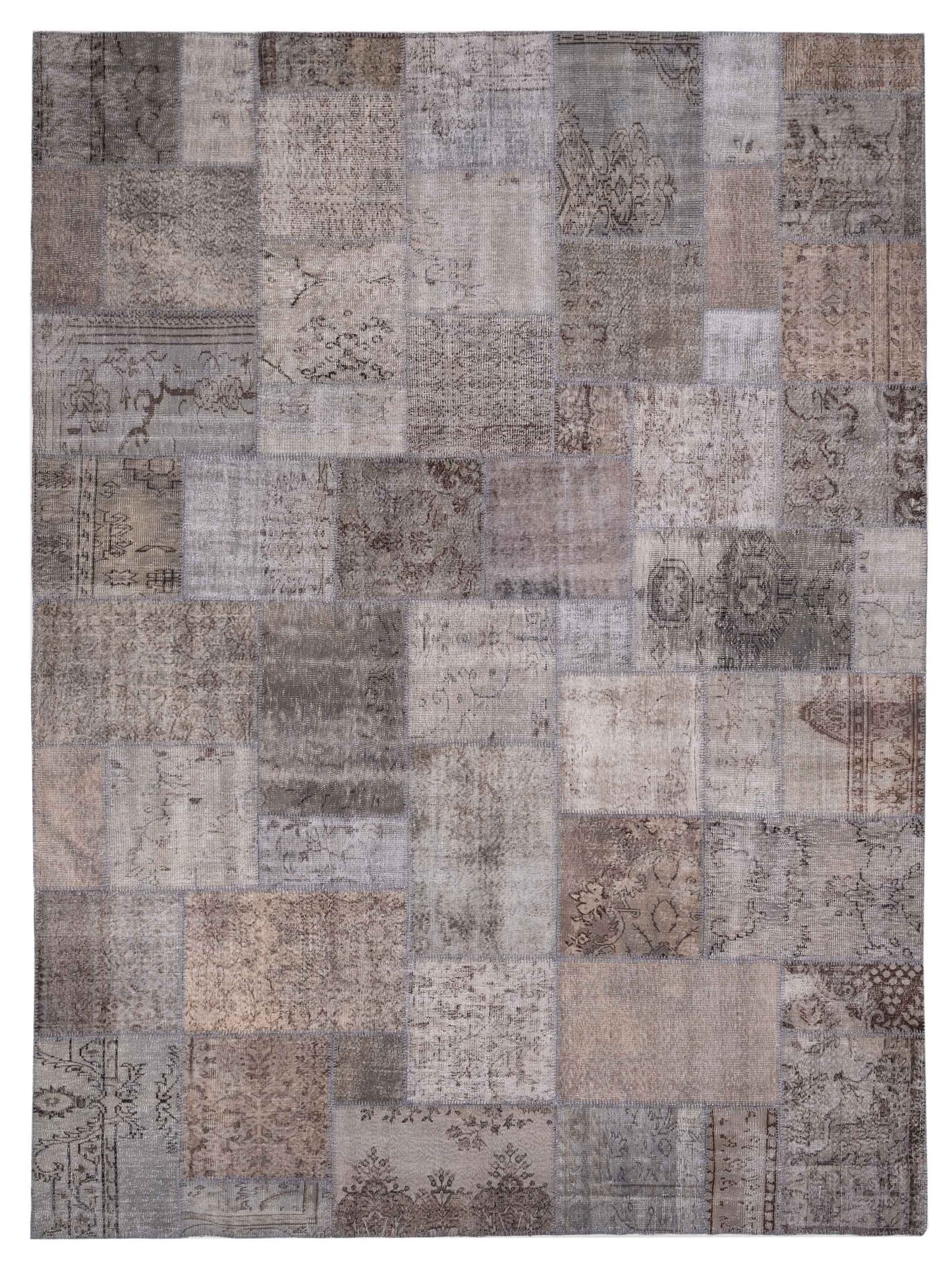 Pasha Turkish Vestige Patchwork  Gray  Contemporary