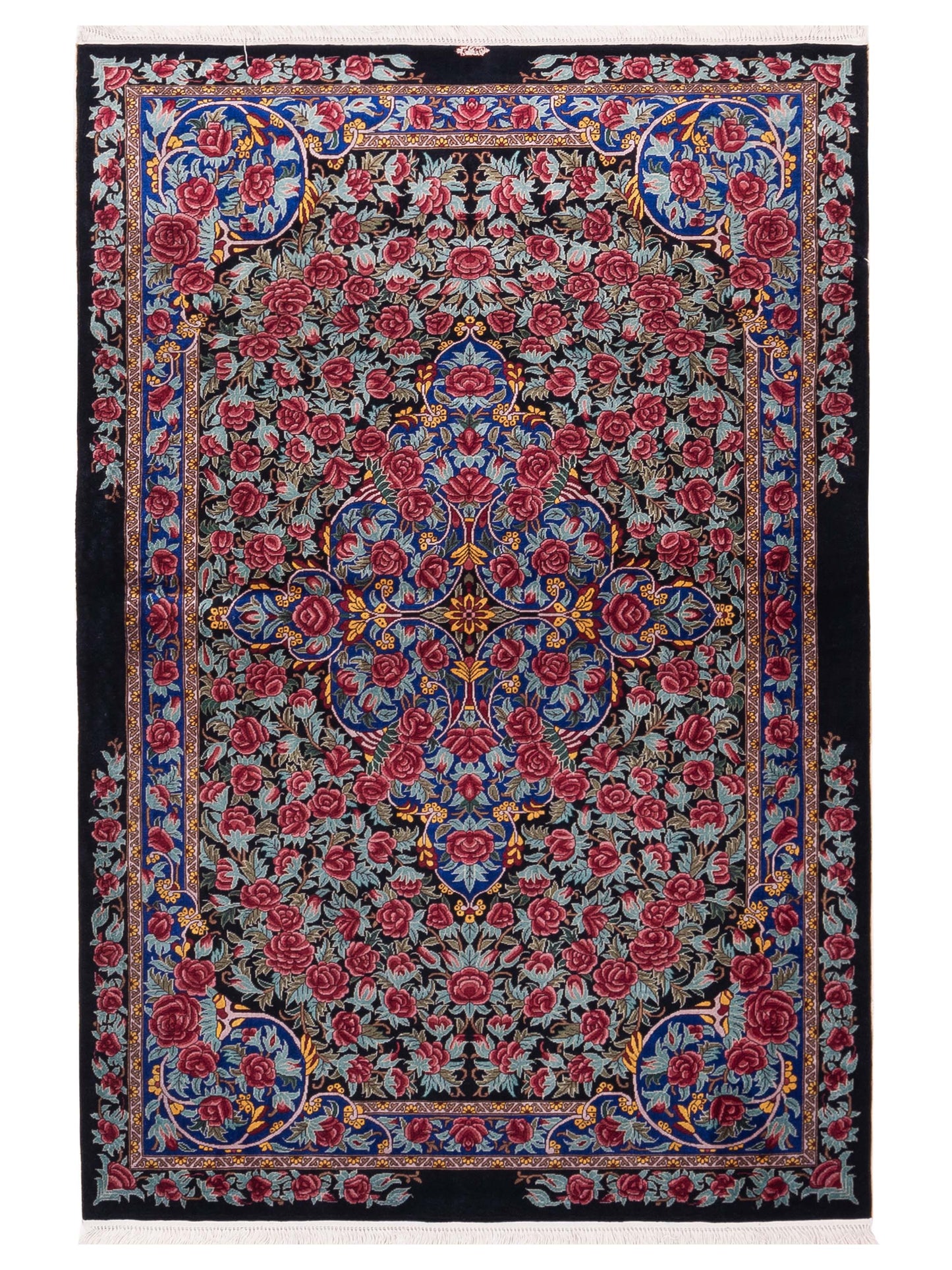 Pasha Pure Silk  Black Blue Traditional