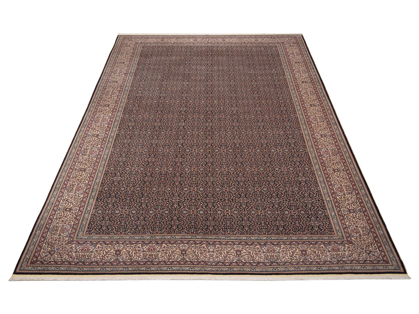 Kayseri 108214 Black Ivory 12.11x15.10 Hand Knotted Rug