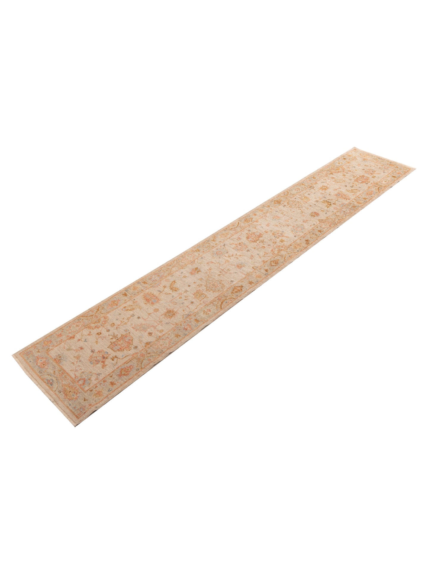 Angora Oushak 149631 Ivory Silver 2.6x13.8 Hand Knotted Rug
