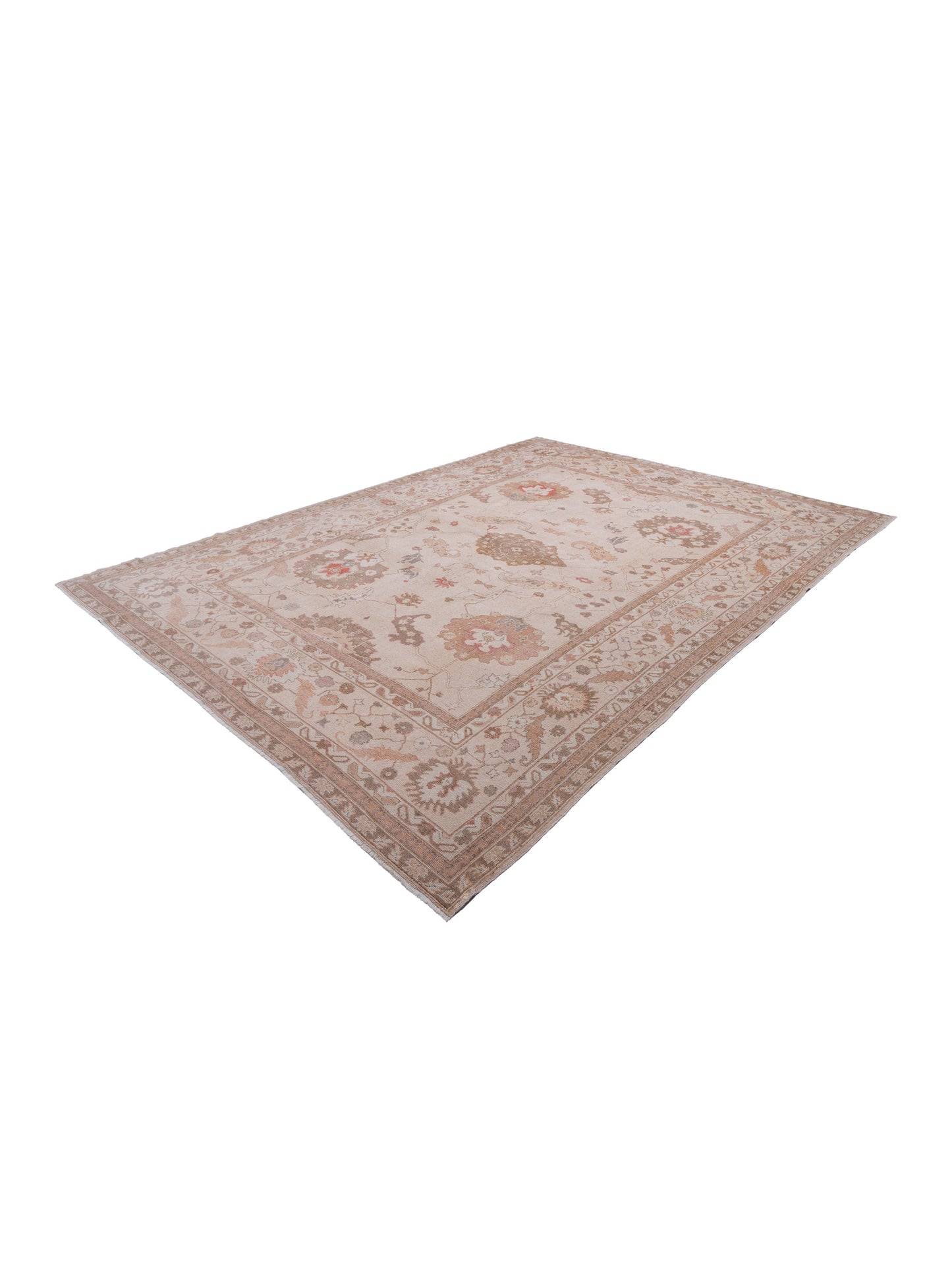 Angora Oushak 108098 Cream Cream 10.10x14.10 Hand Knotted Rug