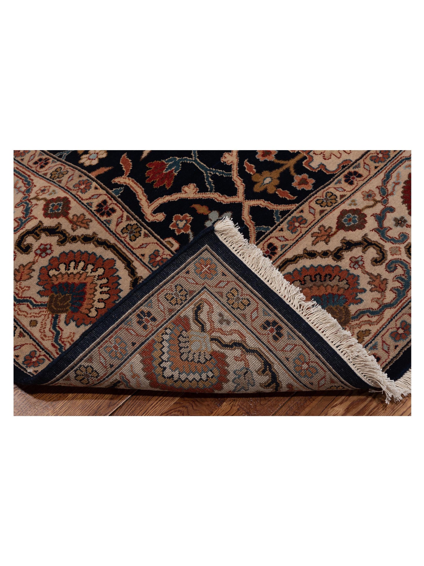 Crown 133184 Navy Ivory 8x10 Hand Knotted Rug