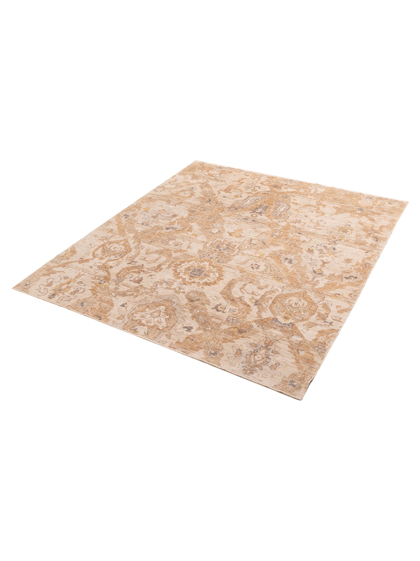 Angora Oushak 156281 Gold Beige 8.8x9.9 Hand Knotted Rug