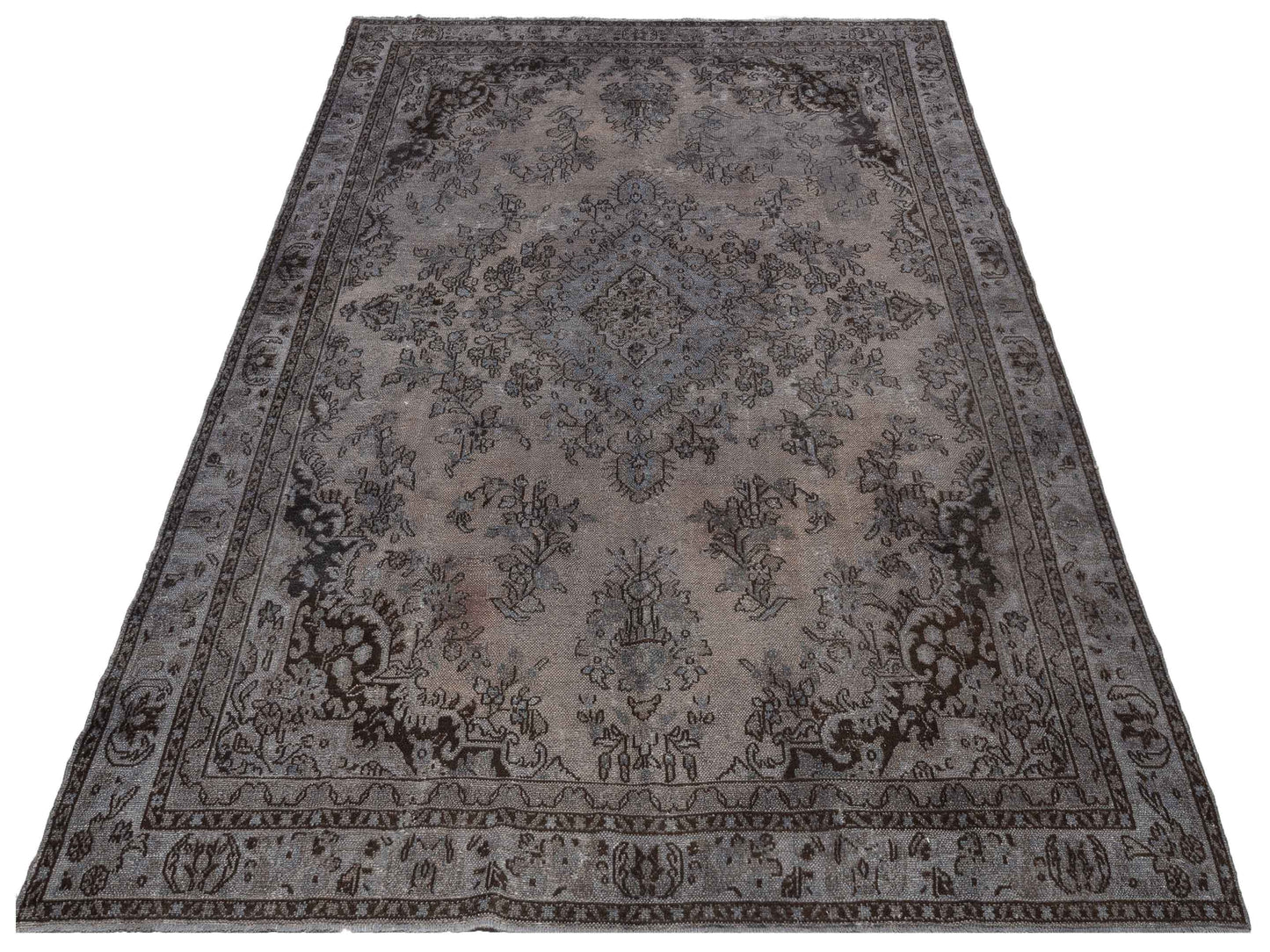 Vintage 80628 Gray 8.7x11.8 Hand Knotted Rug
