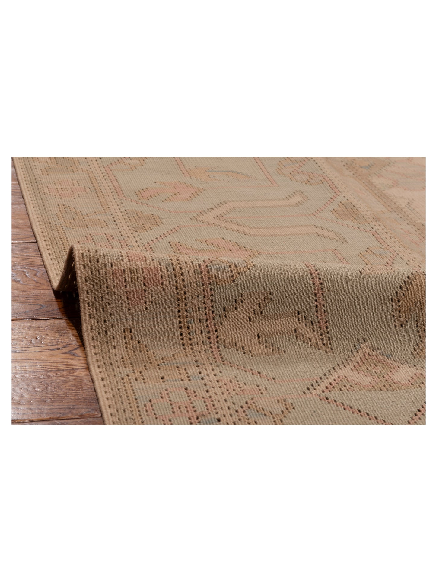 Transilvanian Kilim 73793 Ivory Green 11.3x15.7 Hand Woven Rug