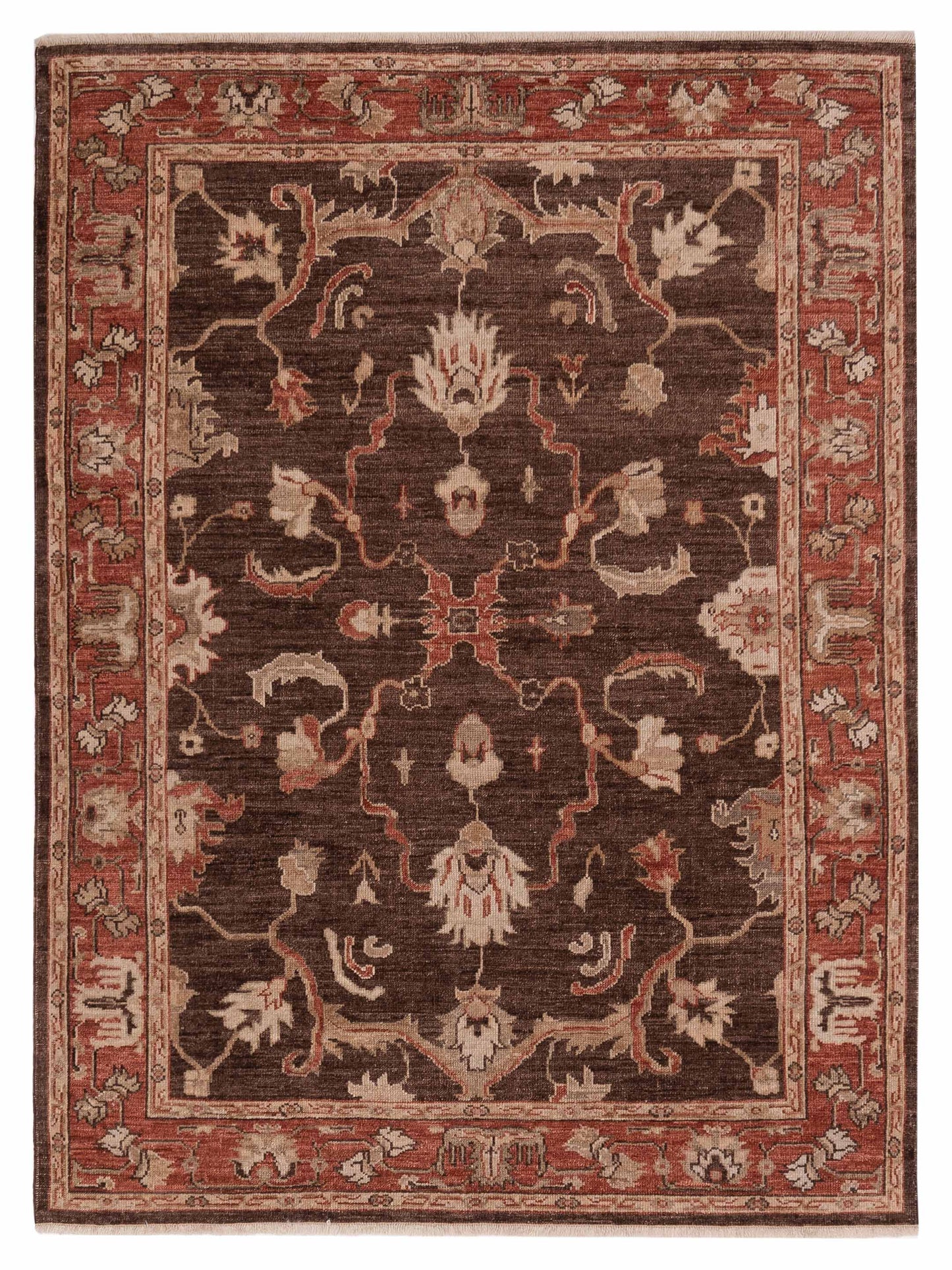 Anadol Angora Oushak  Dark Brown Rust Traditional