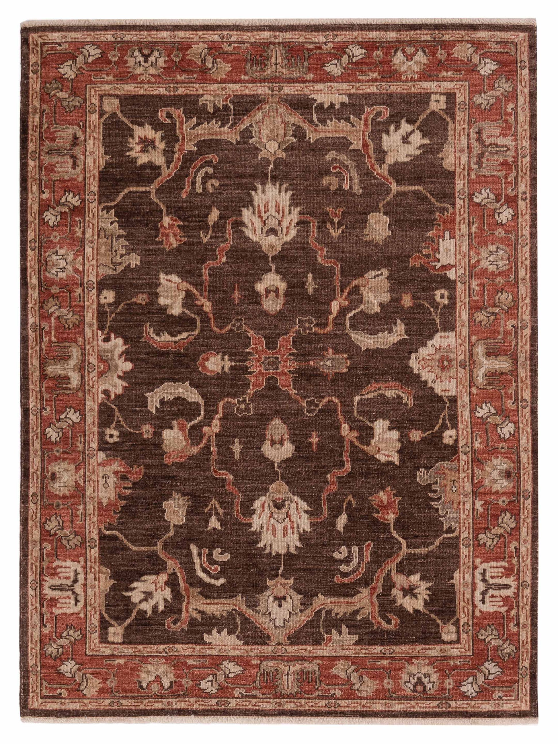Anadol Angora Oushak  Dark Brown Rust Traditional
