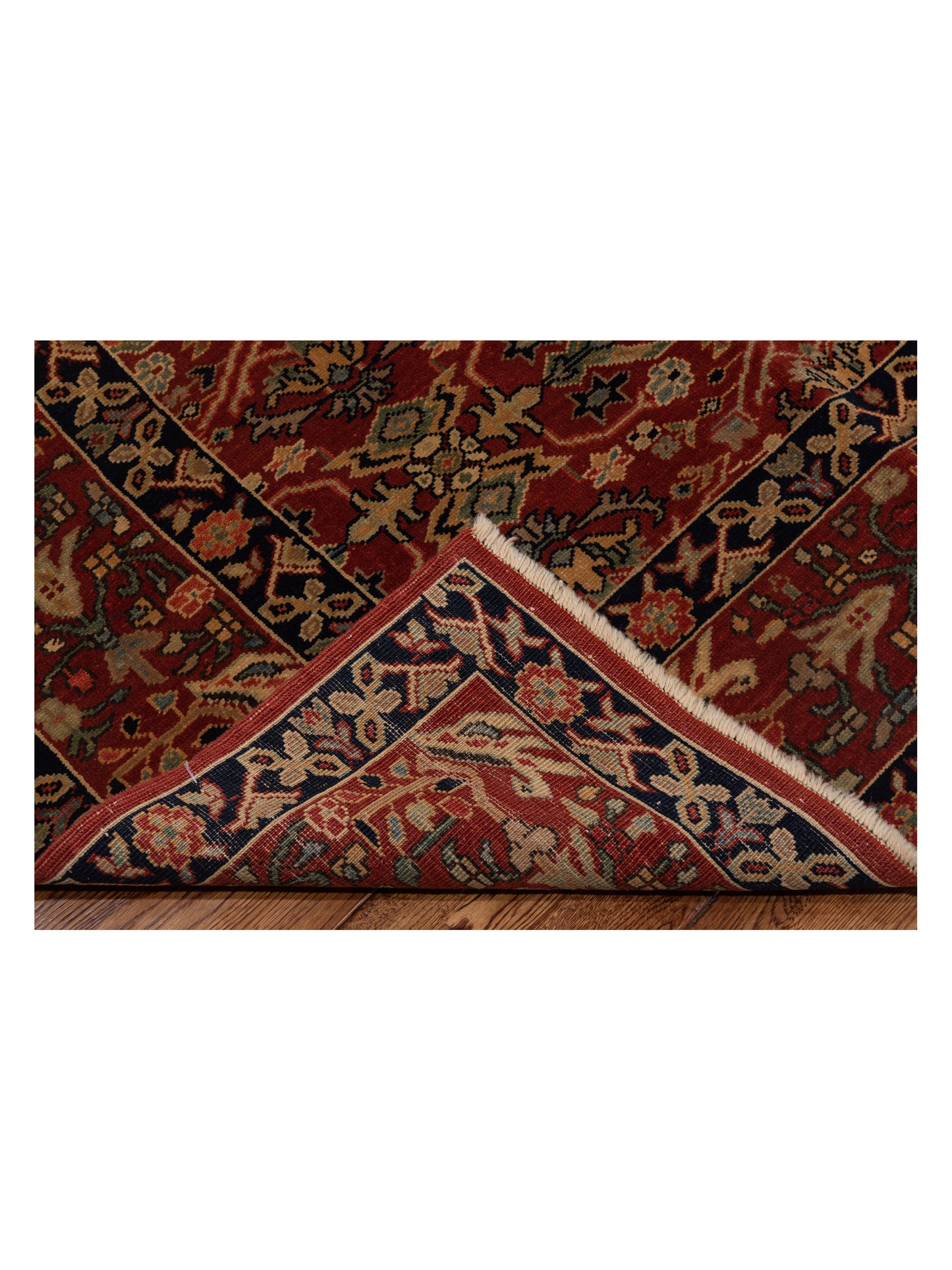Antique Loom 147433 Red Black 5.11x8 Hand Knotted Rug